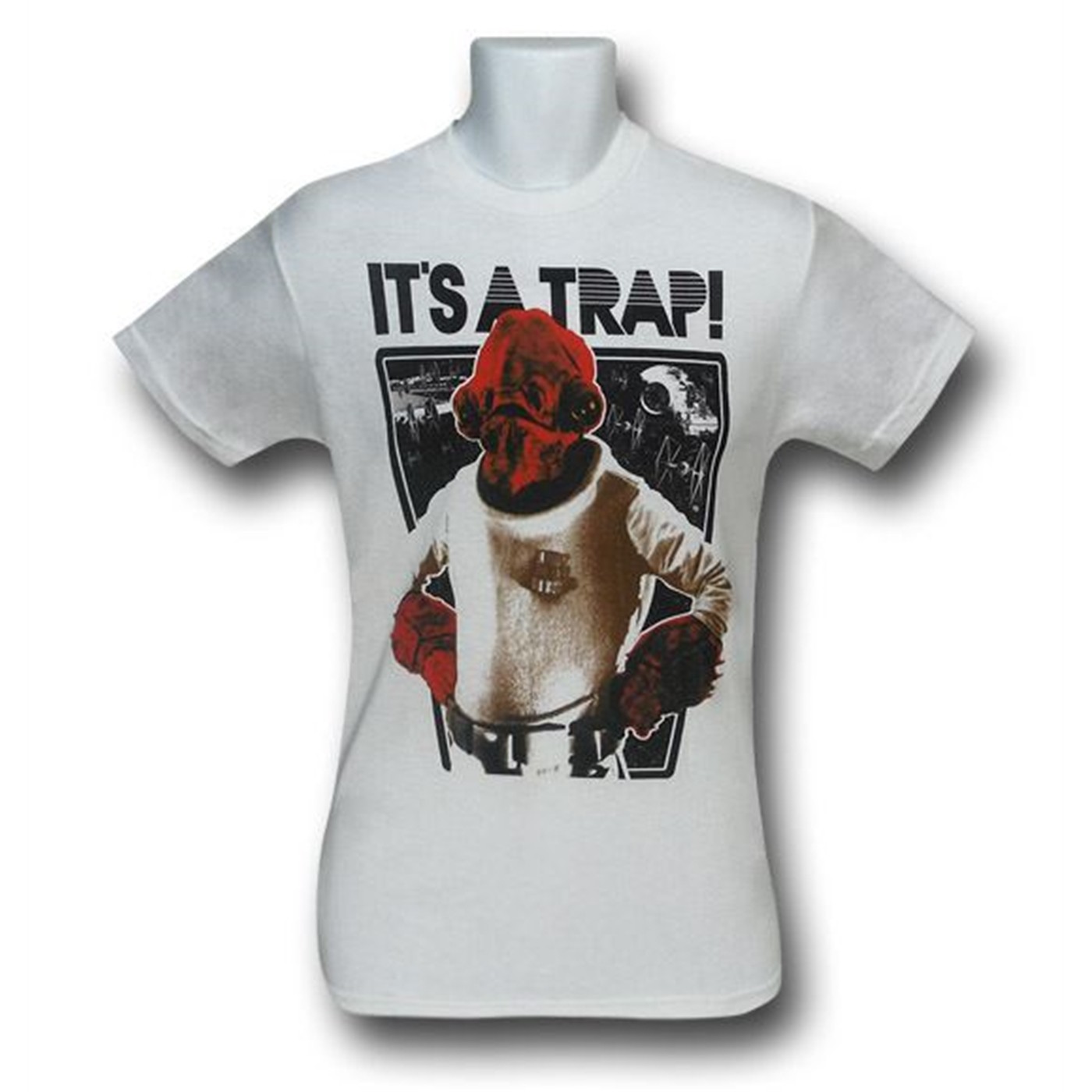 Star Wars Admiral Ackbar It's A TRAP! White T-Shirt, White