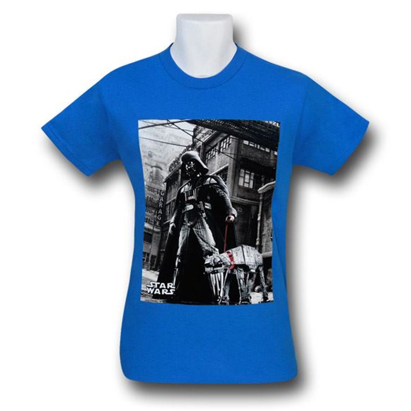 Star Wars Blue Leash Law Vader T-Shirt, Blue