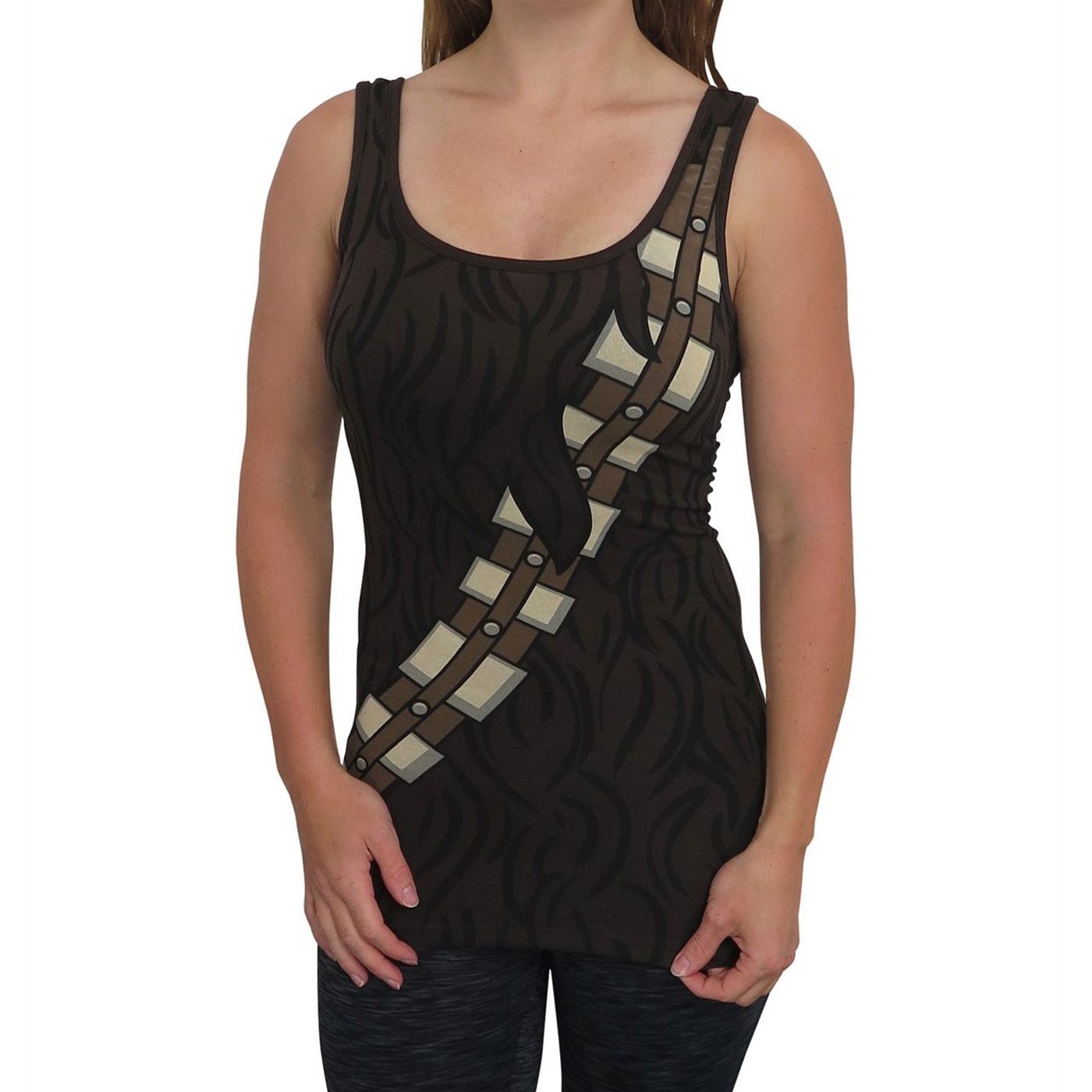 Star Wars Women's Chewbacca Costume Tank Top, Brown