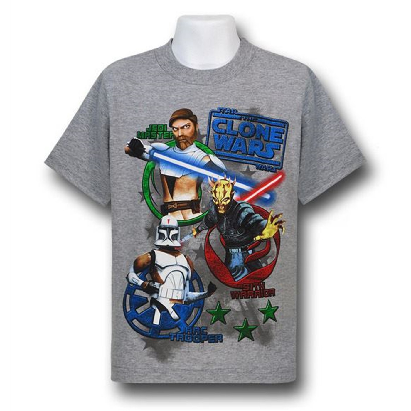 Clone Wars Jedi  Sith & Trooper Kids T-Shirt, Grey