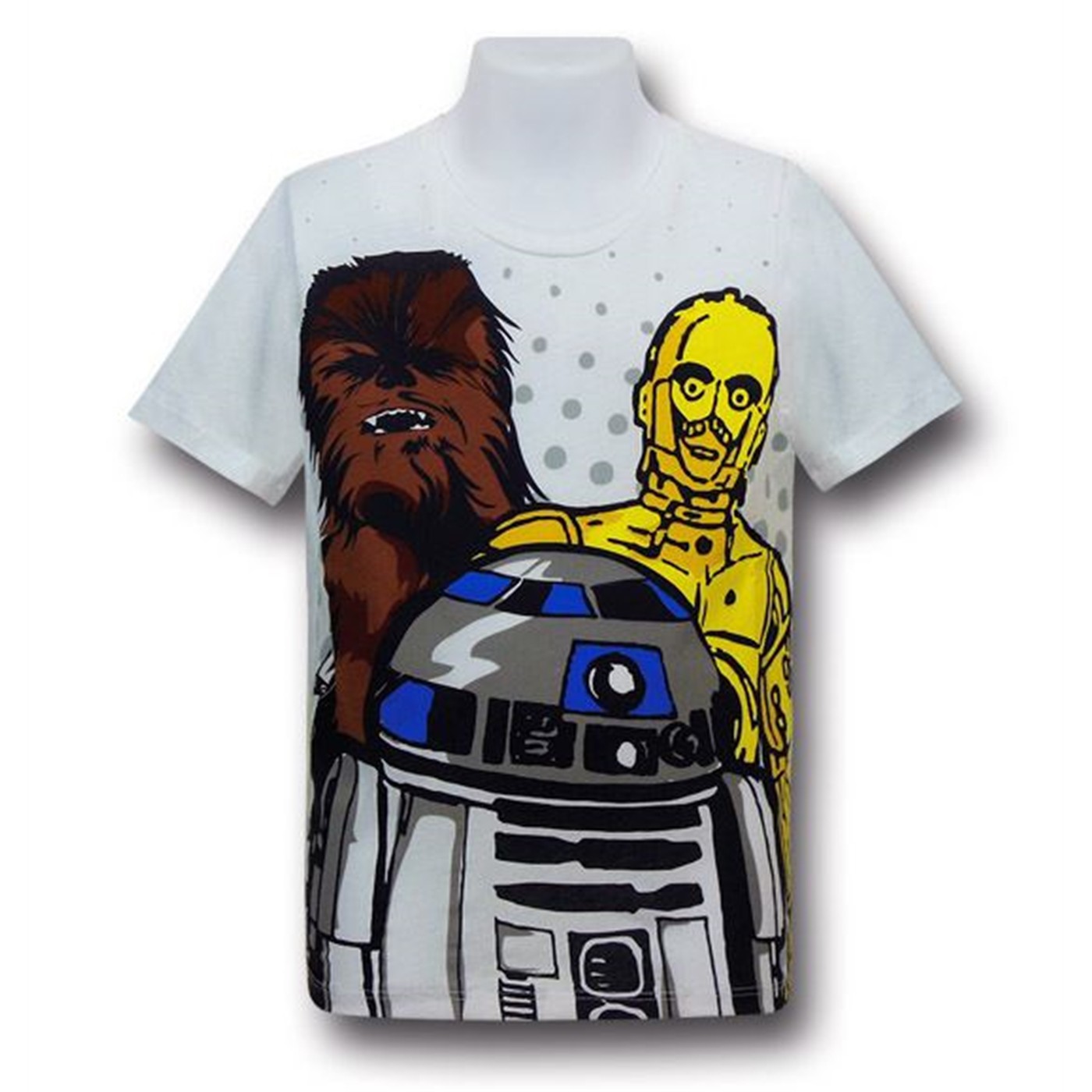 Star Wars Droids & Wookie Kids 30 Single T-Shirt, White