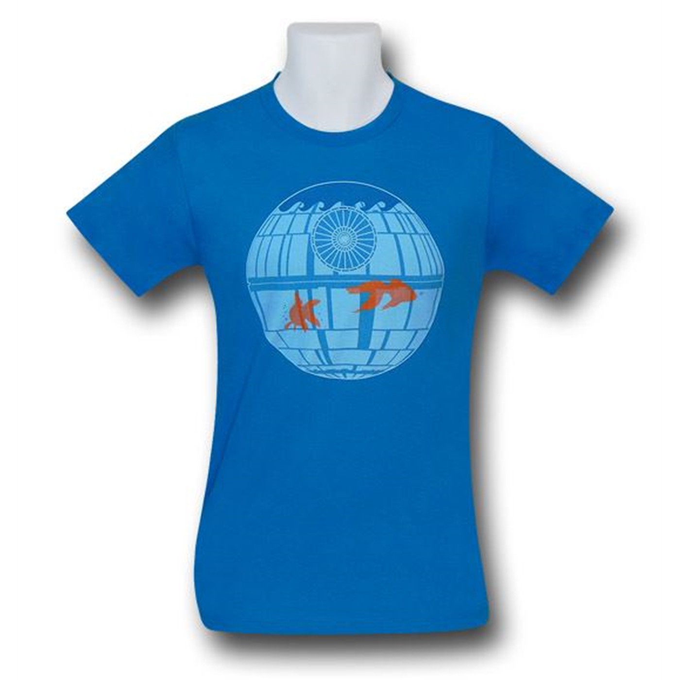 Star Wars Death Star Fish Bowl 30 Single T-Shirt, Blue