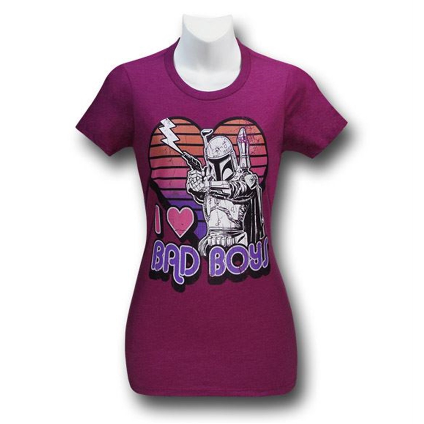 Star Wars Boba Fett Bad Boys Juniors T-Shirt, Purple