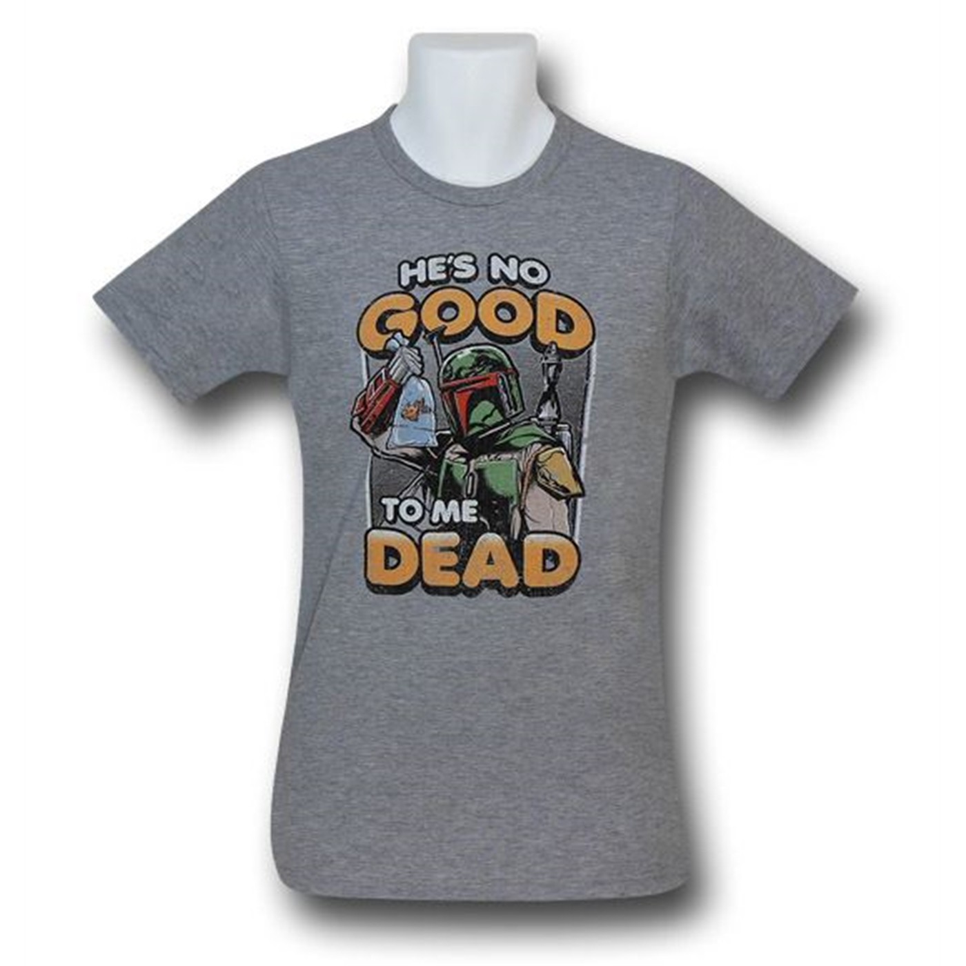 Star Wars Boba Fett No Good 30 Single T-Shirt, Grey