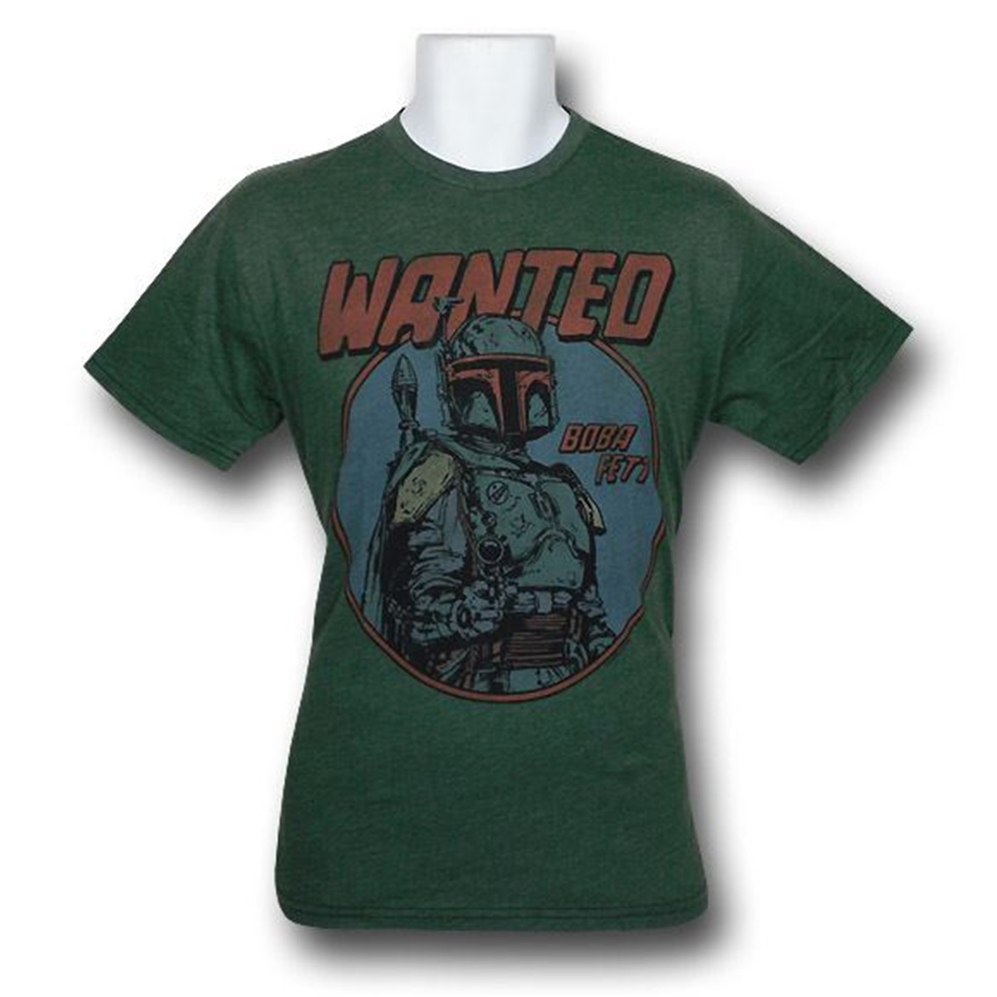 Star Wars Fett Wanted Junk Food T-Shirt, Green