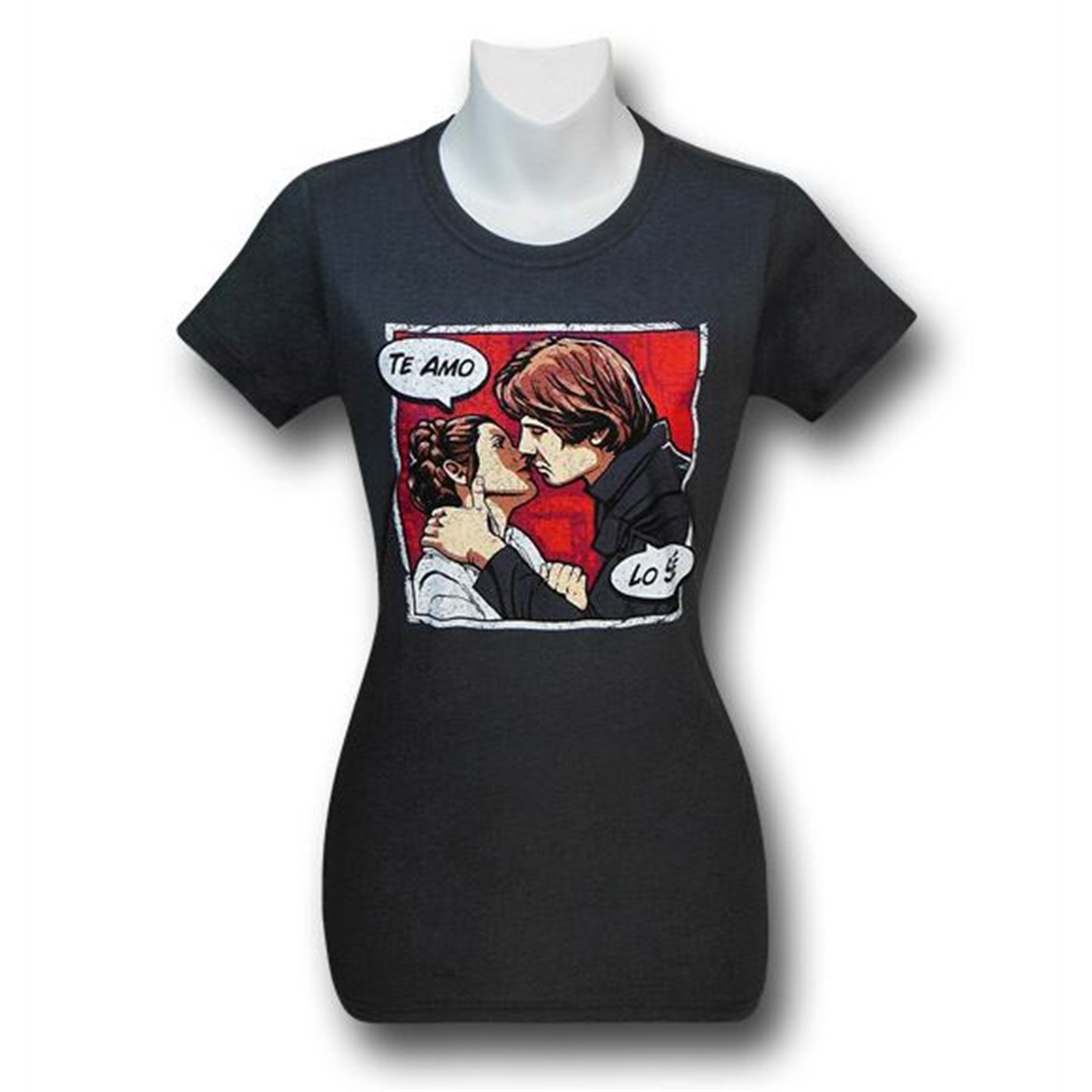 Star Wars Han and Leia Te Amo Women's T-Shirt, Black
