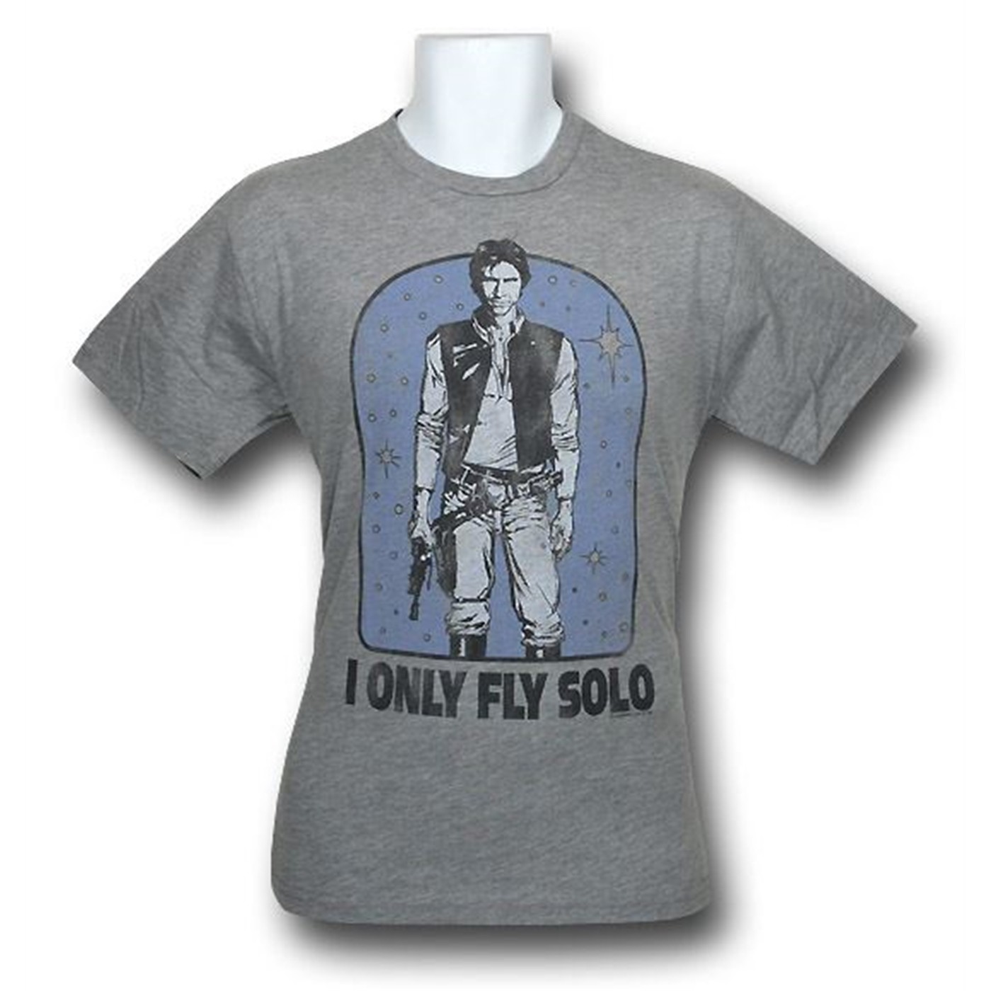 Han Solo I Only Fly Solo Junk Food T-Shirt, Grey