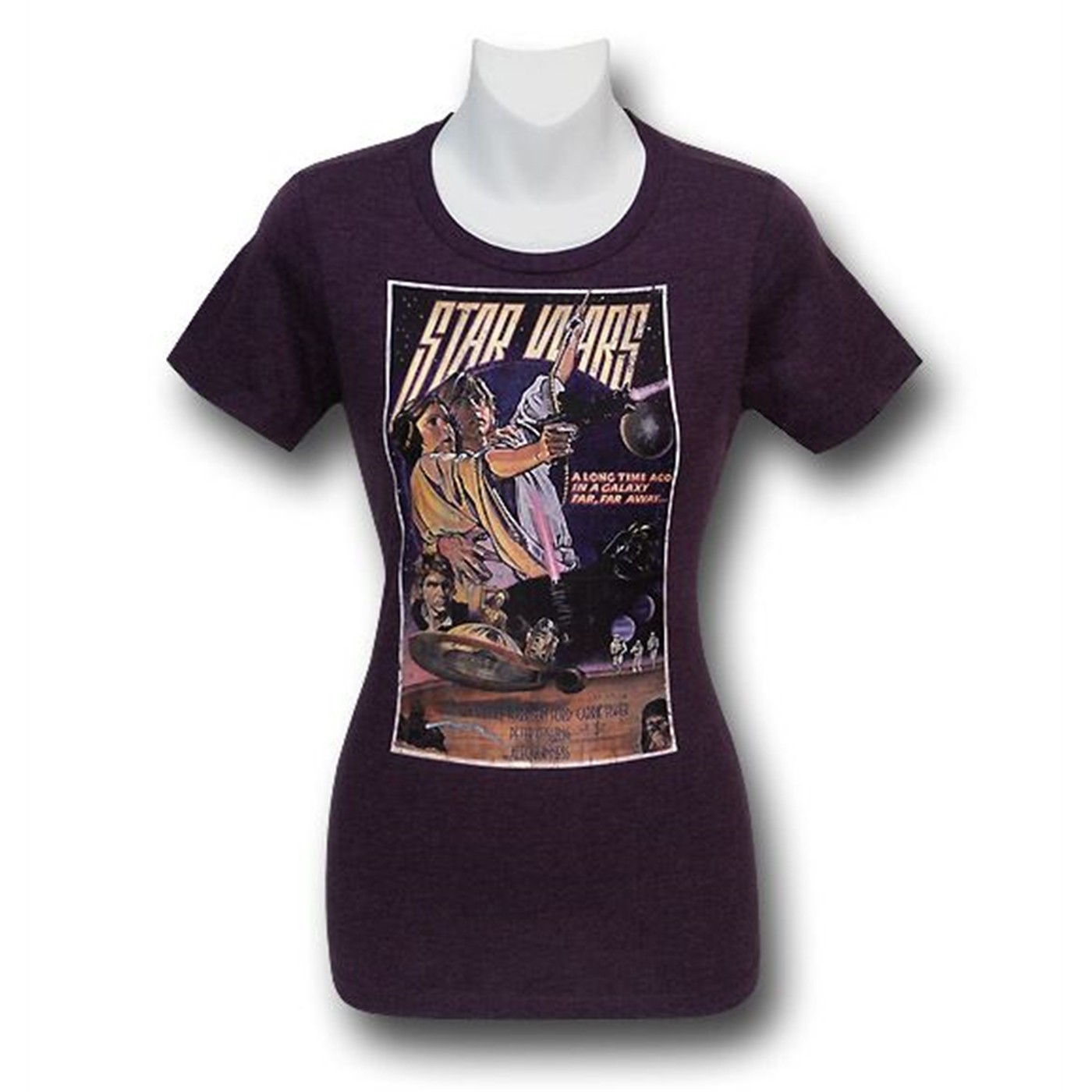 Star Wars Movie Scene Junior Womens T-Shirt, Purple