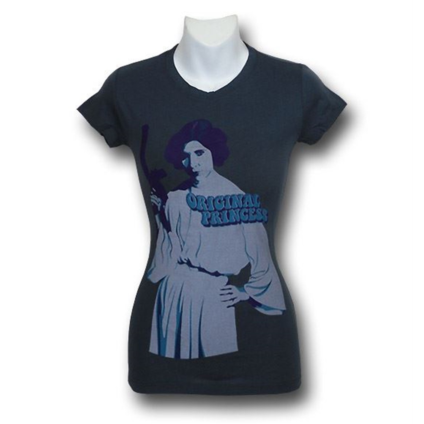 Star Wars Jr Women Princess Leia Packing Heat T-Shirt, Blue