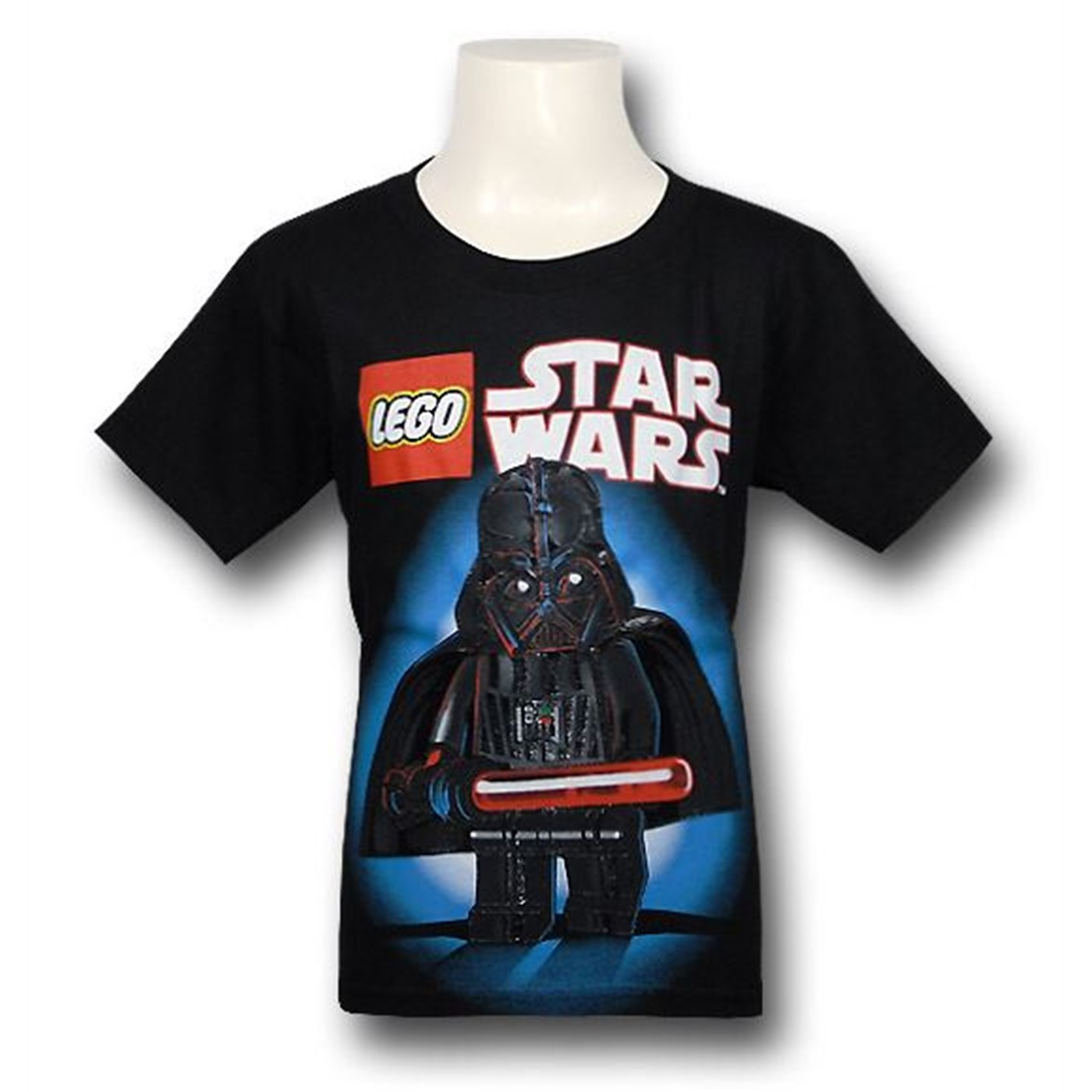 Shiny Darth Vader Lego Juvenile T-Shirt, Black