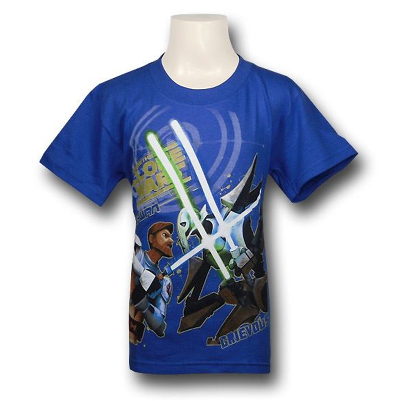 Clone Wars Lego Obi Wan Battle Juvenile T-Shirt, Blue