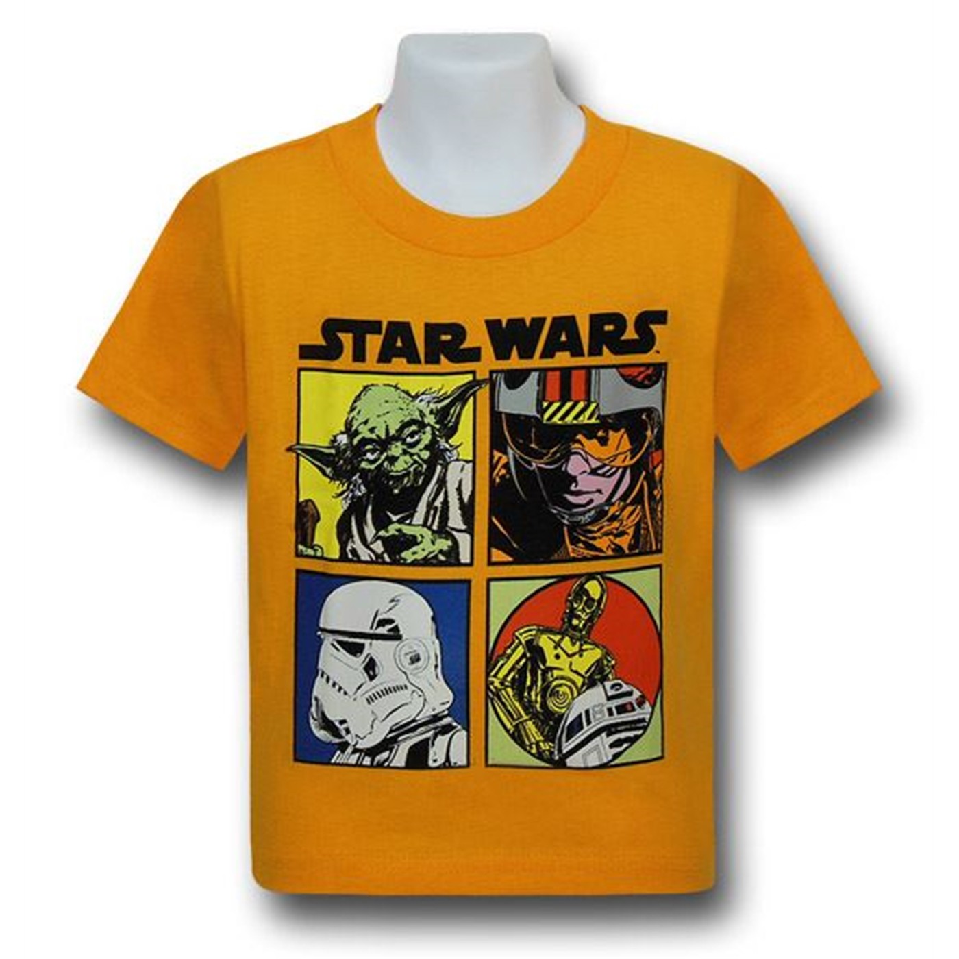 Star Wars Character Boxes Kids Gold T-Shirt