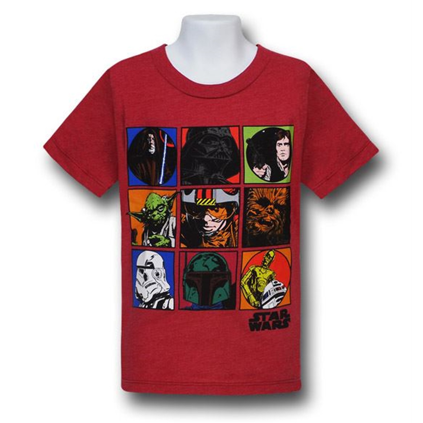 Star Wars Kids Character Boxes Red Decco T-Shirt, Red