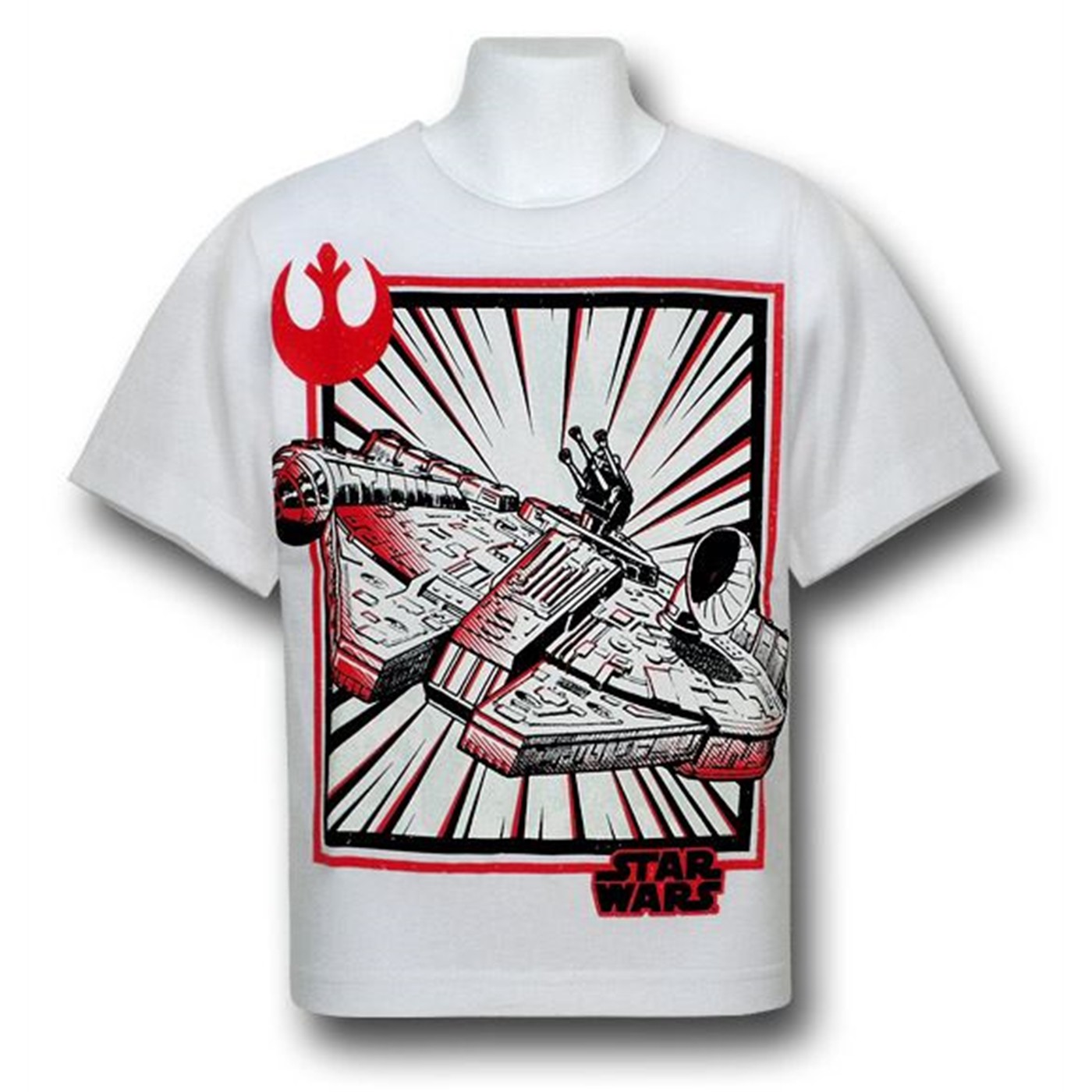 Millenium Falcon UV-Ink Kids T-Shirt, White