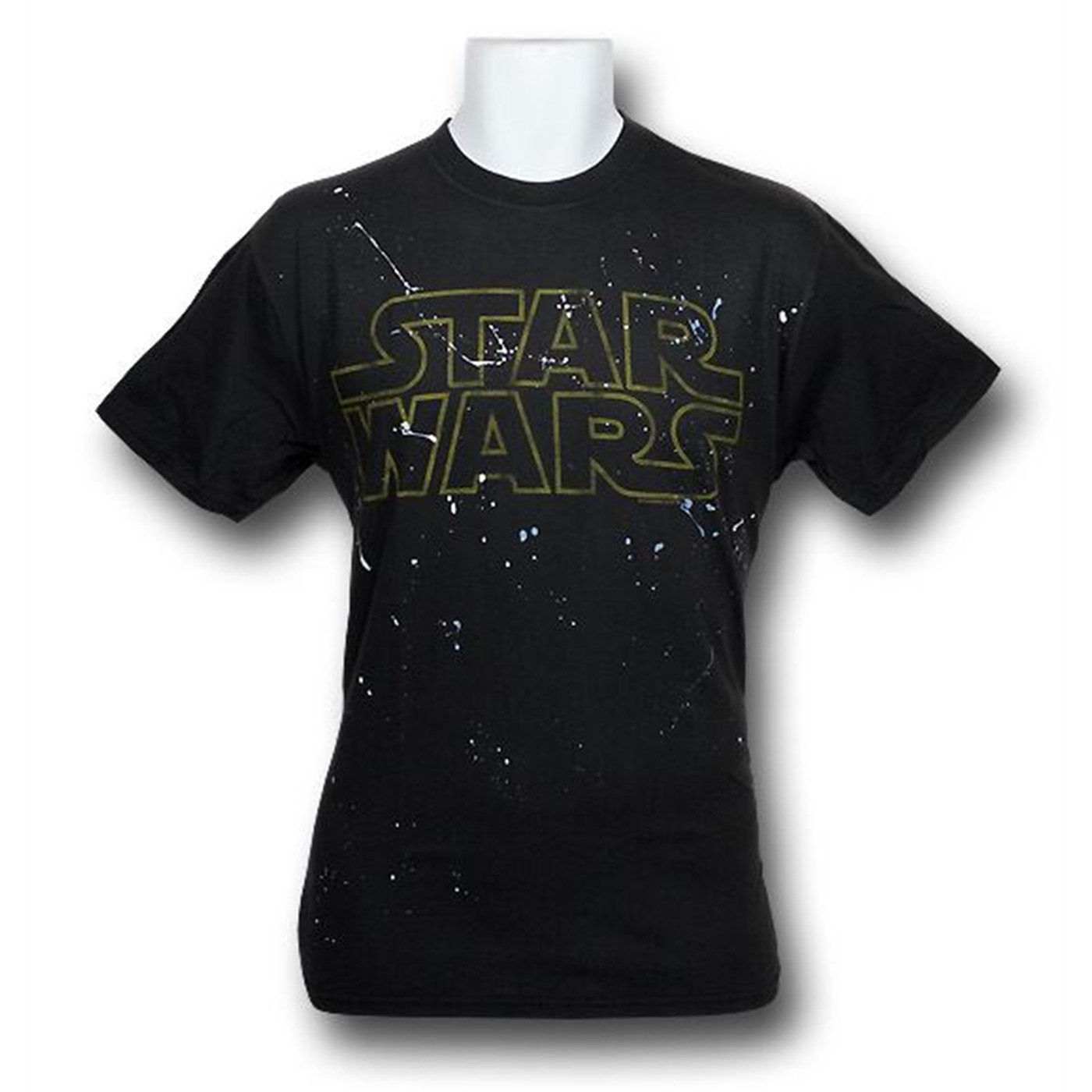 Star Wars Paint Splatter Logo Junk Food T-Shirt, Black