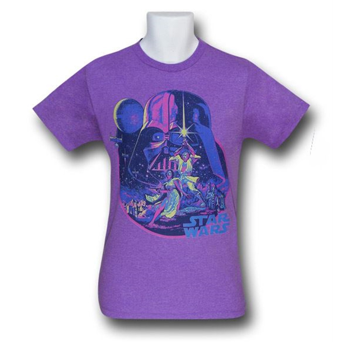 Star Wars Purple Neon Poster T-Shirt, Purple