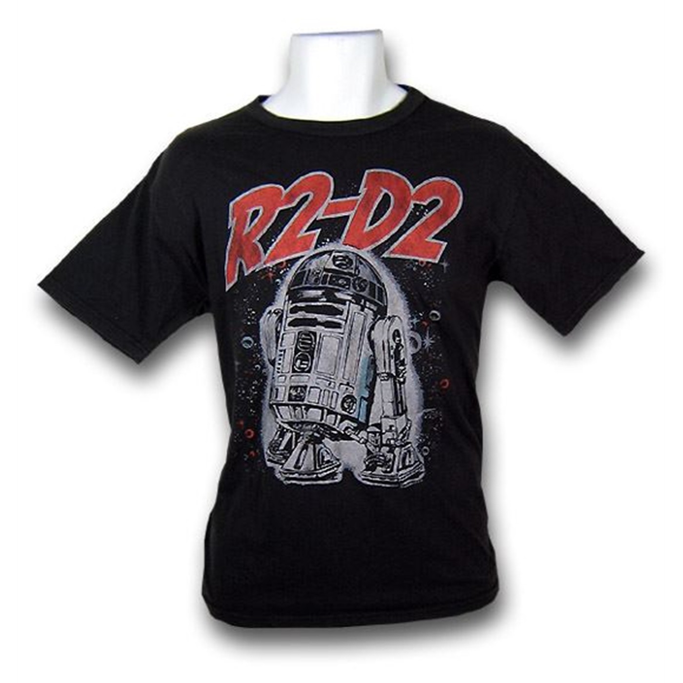 Star Wars R2-D2 Junk Food Black Wash T-Shirt, Black