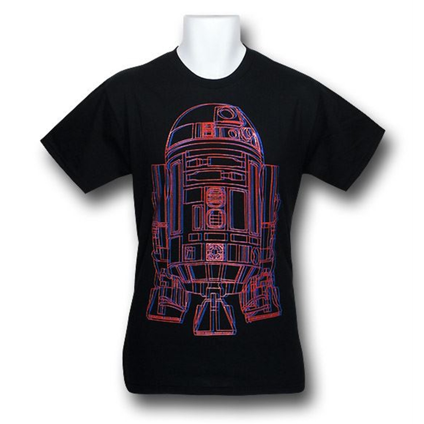 Star Wars R2D2 Basic Neon T-Shirt, Black