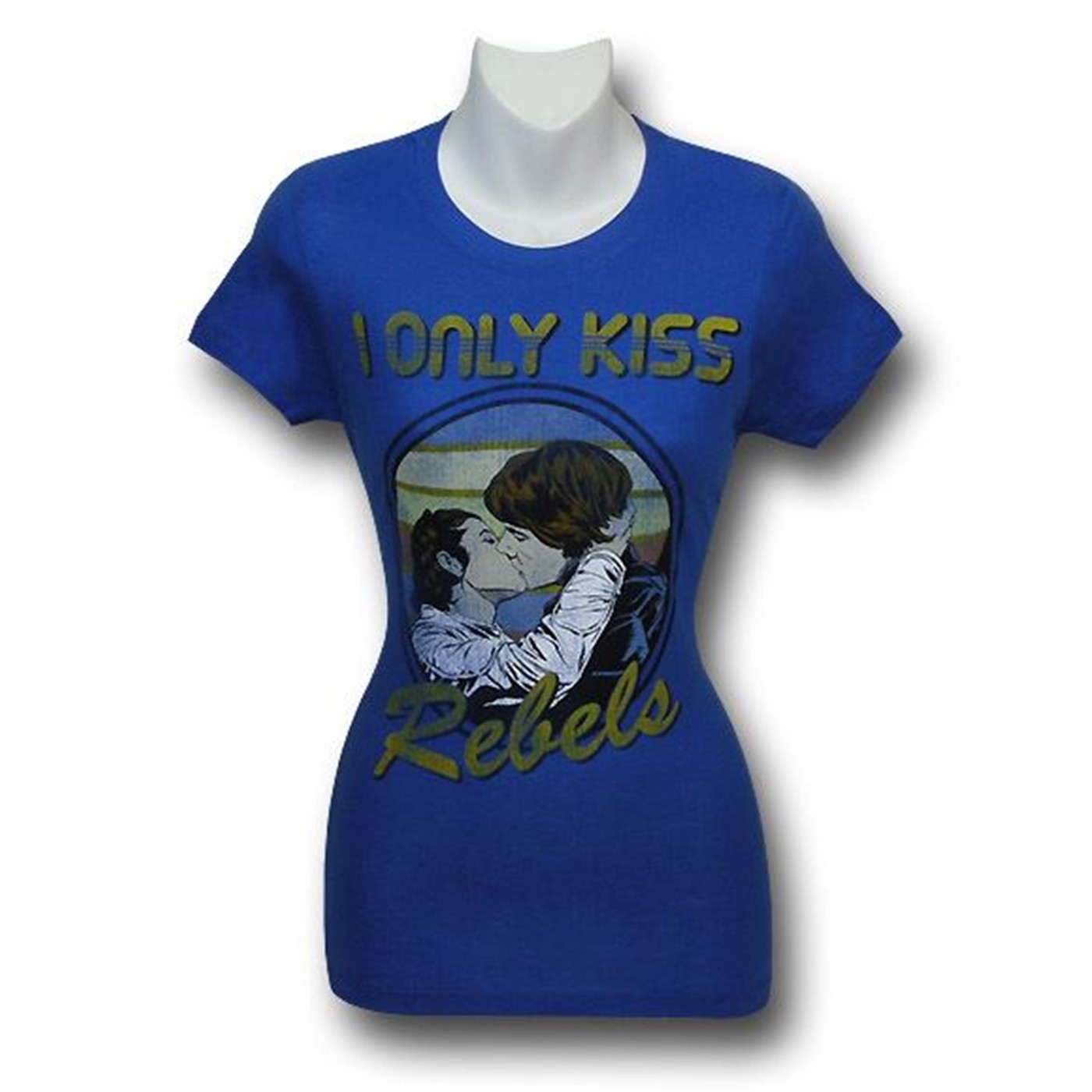 Star Wars Rebel Kiss Junior Womens T-Shirt, Blue