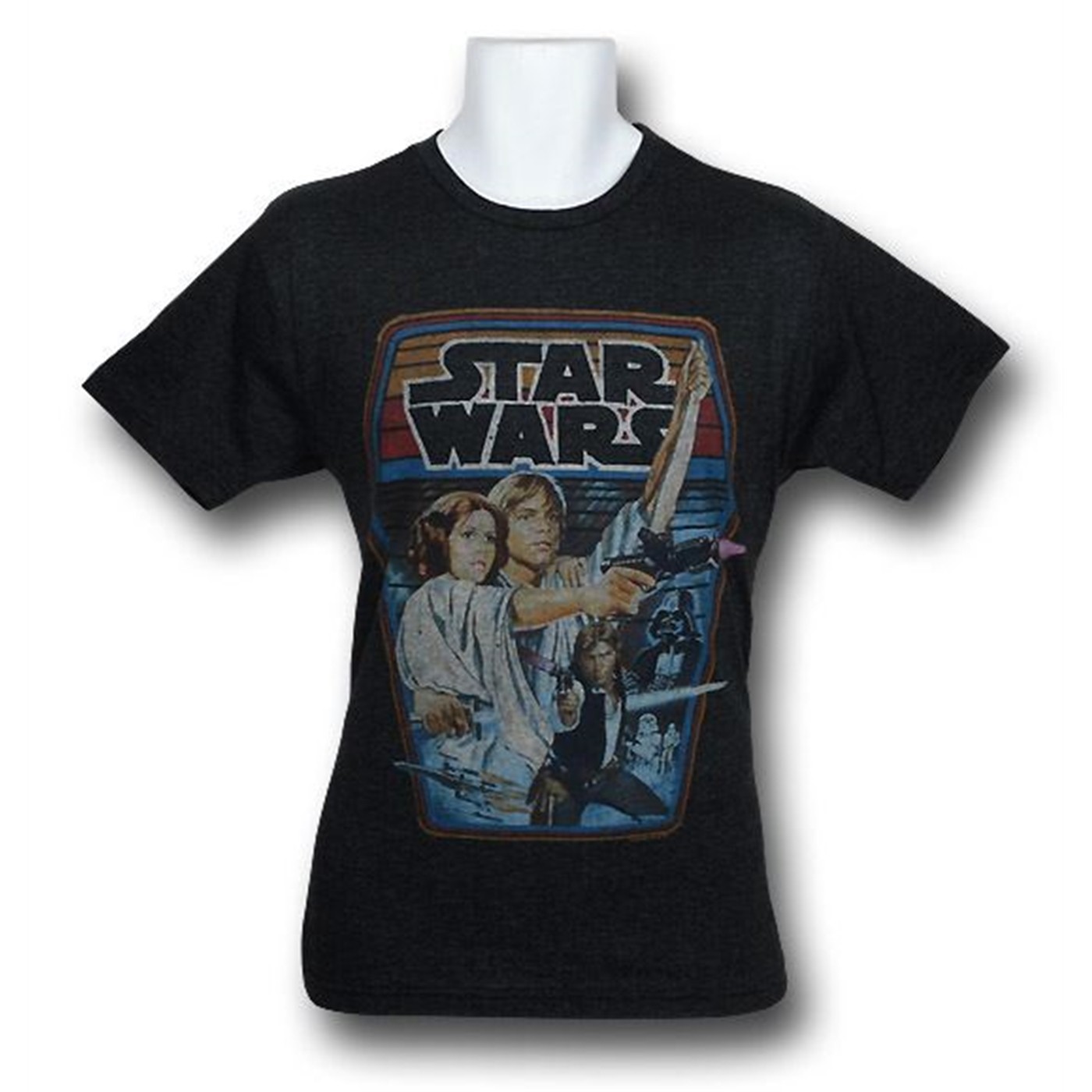 Star Wars Retro Poster Junk Food T-Shirt, Grey