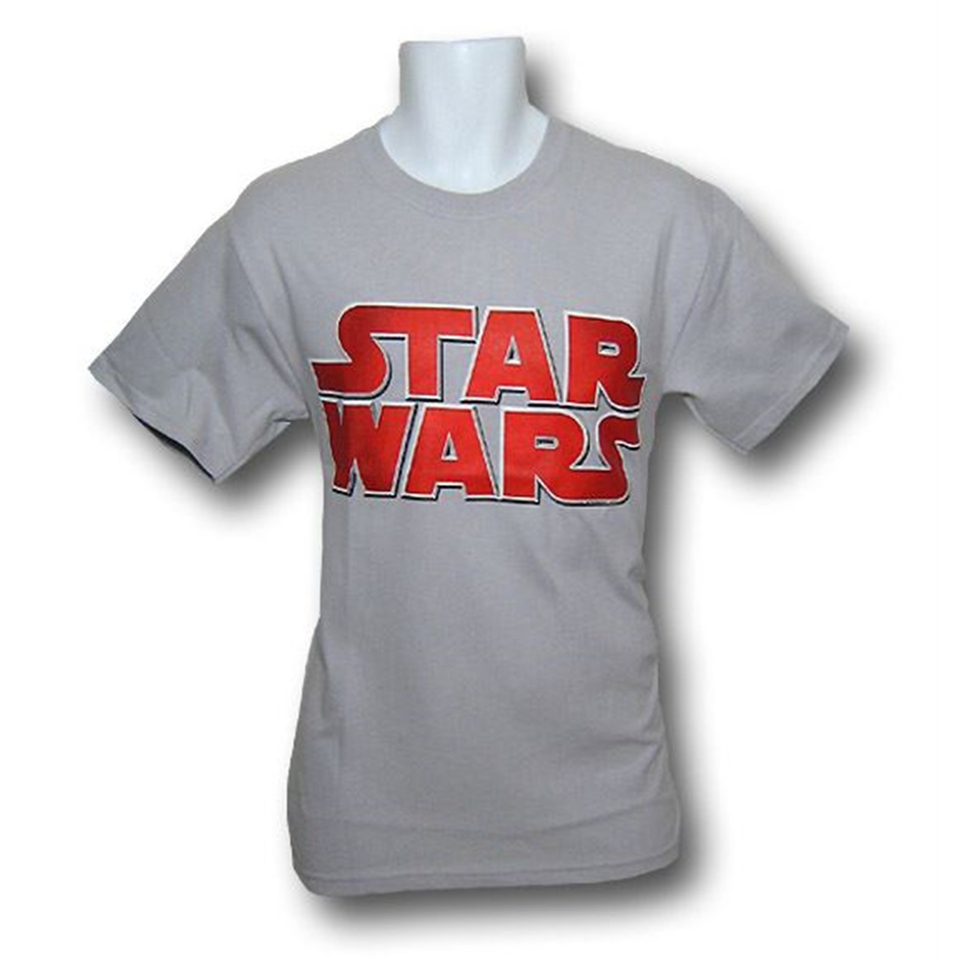 Star Wars Red Logo Silver T-Shirt, Grey