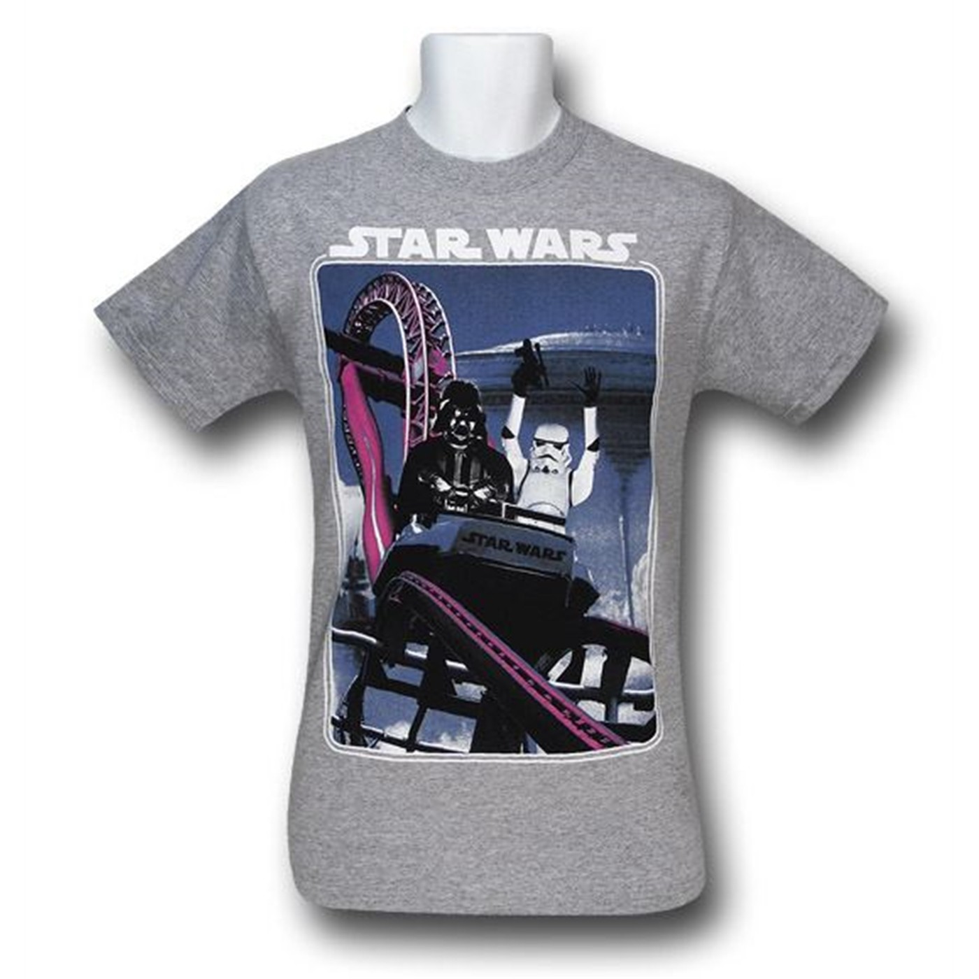 Star Wars Vader Stormtrooper Coaster T-Shirt, Grey