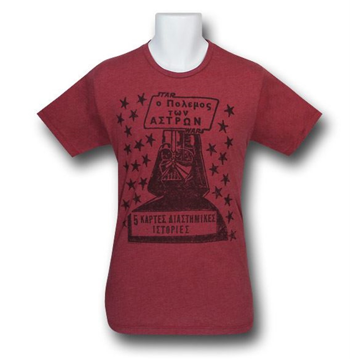 Darth Vader Greek Empire Junk Food T-Shirt, Red