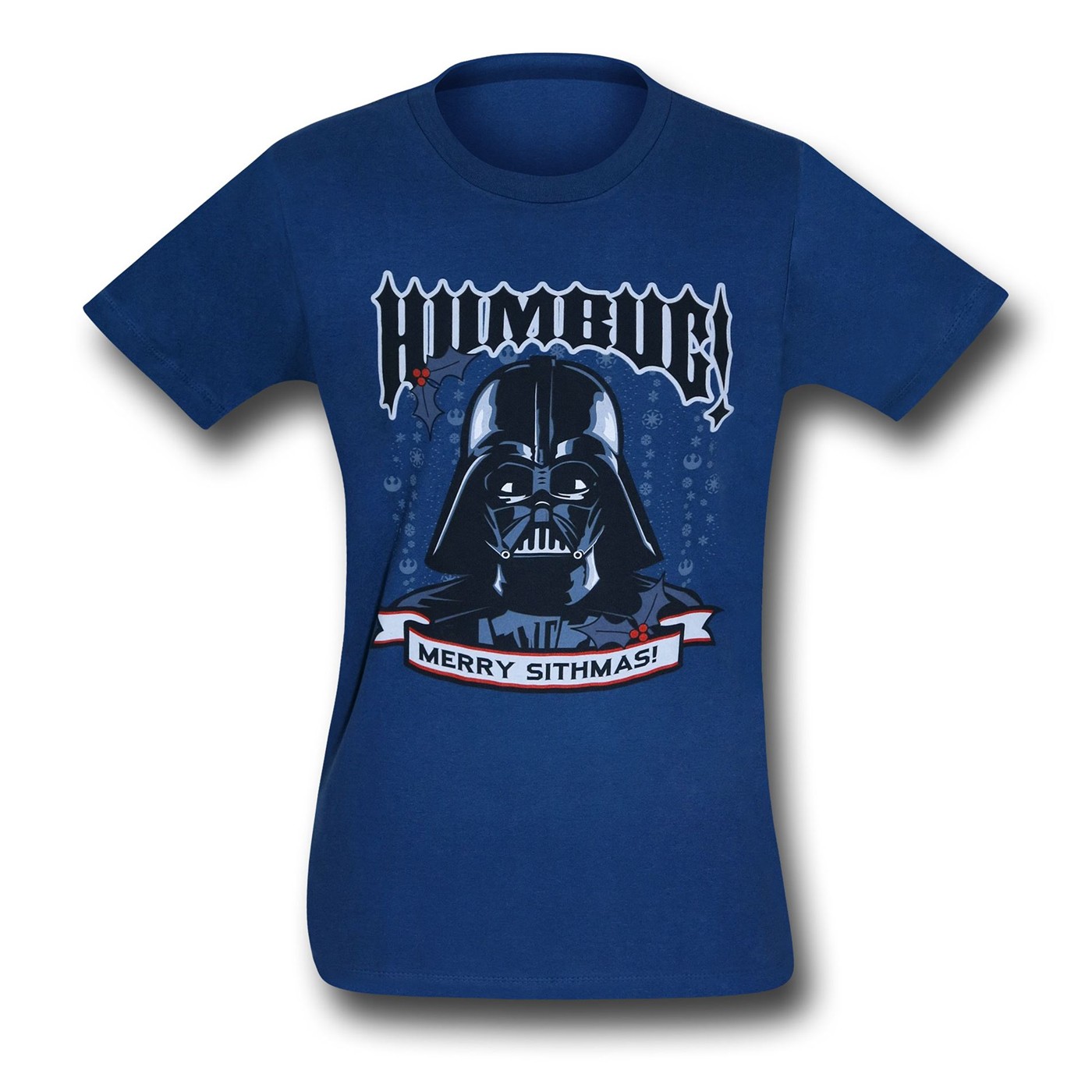 Star Wars Vader Merry Sithmas 30 Single T-Shirt, Blue