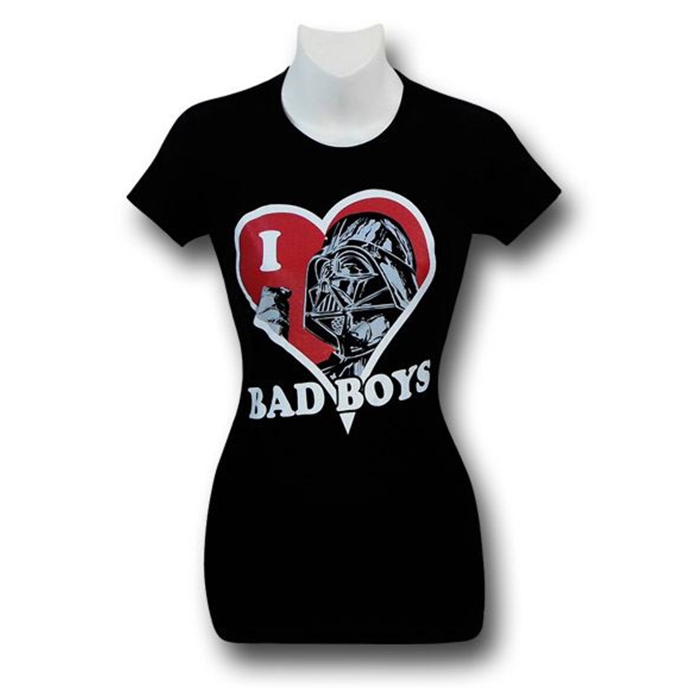 Star Wars Vader Heart Juniors Black T-Shirt, Black