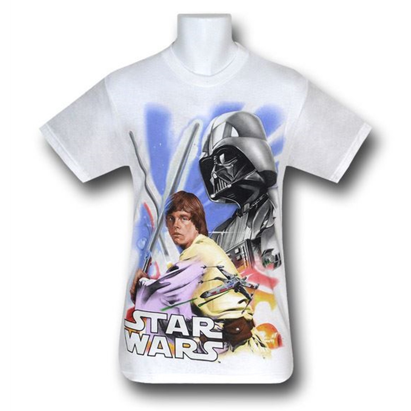 Star Wars Vader Luke UV-Ink T-Shirt, White