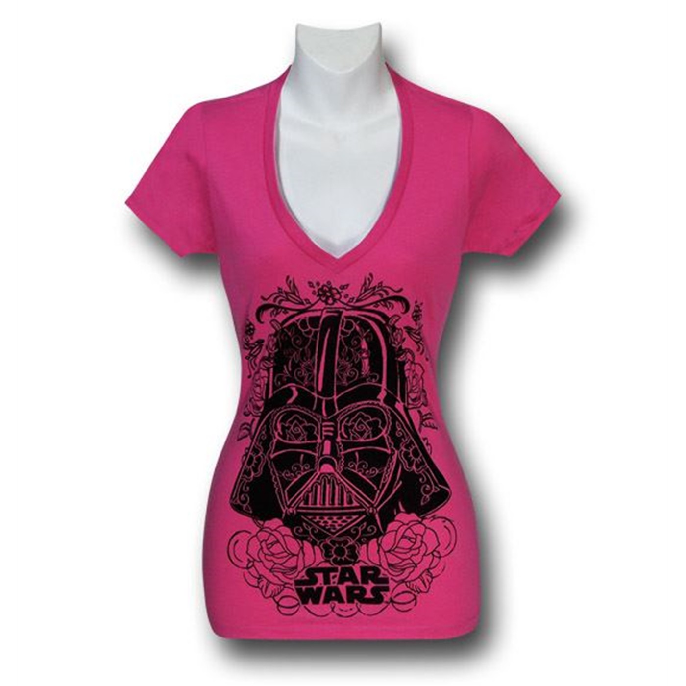 Star Wars Vader Helmet Pink Juniors T-Shirt, Pink
