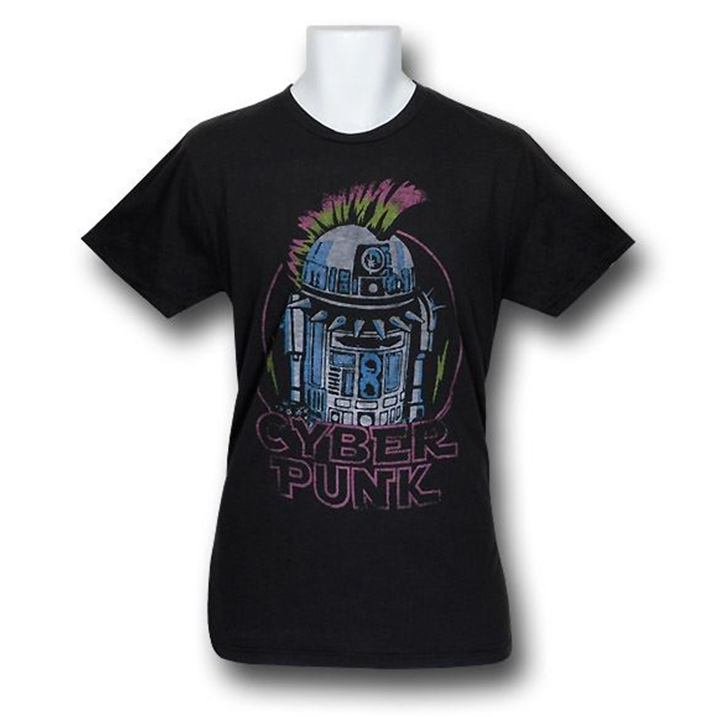 Star Wars R2-D2 Cyber Punk Junk Food T-Shirt, Black
