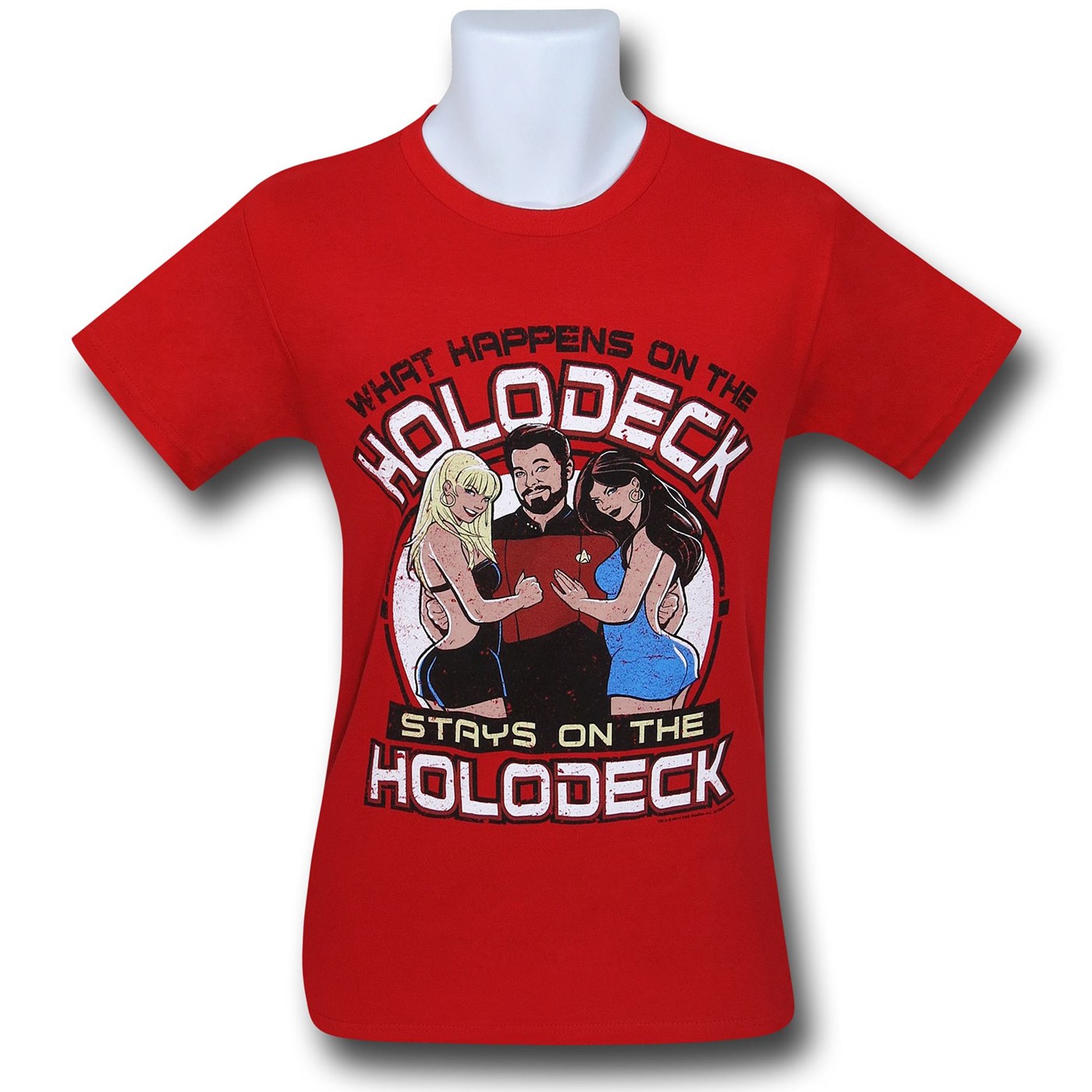 Star Trek TNG Holodeck 30 Single T-Shirt, Red