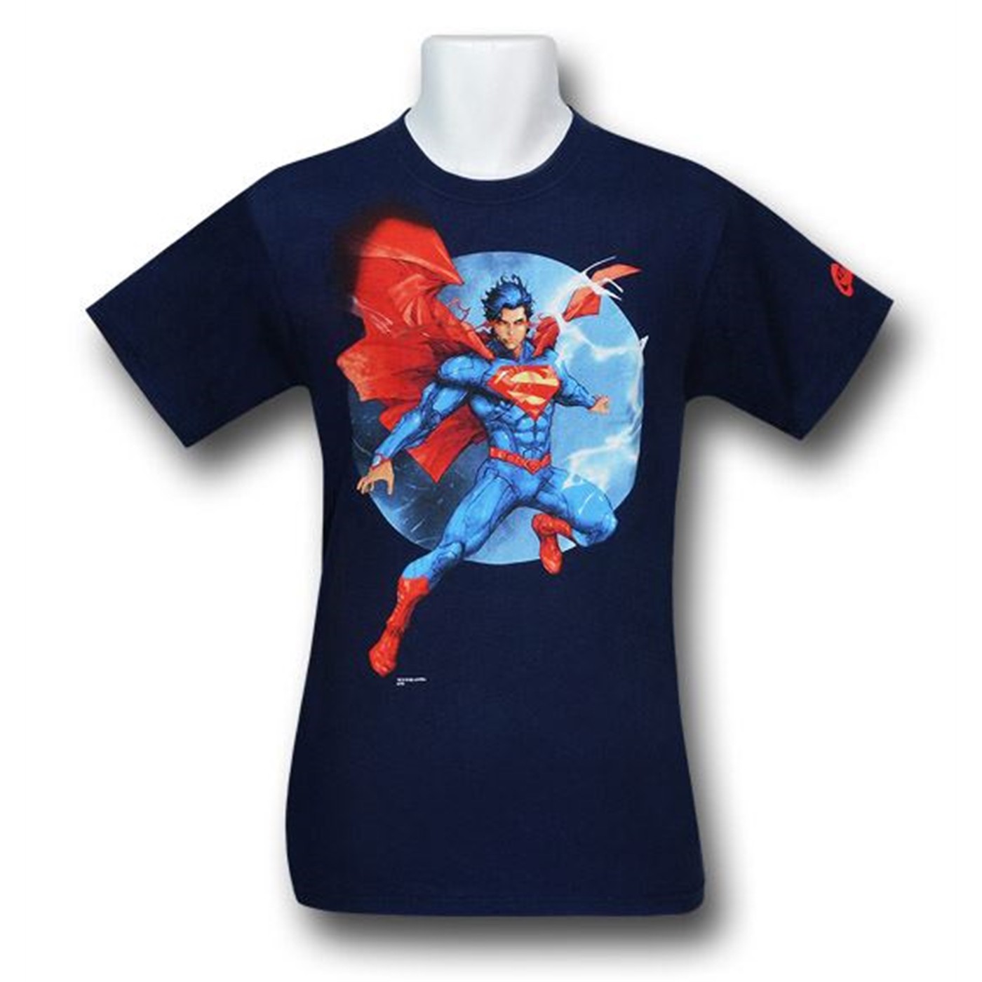 Superman New 52 Riding the Lightning T-Shirt, Blue