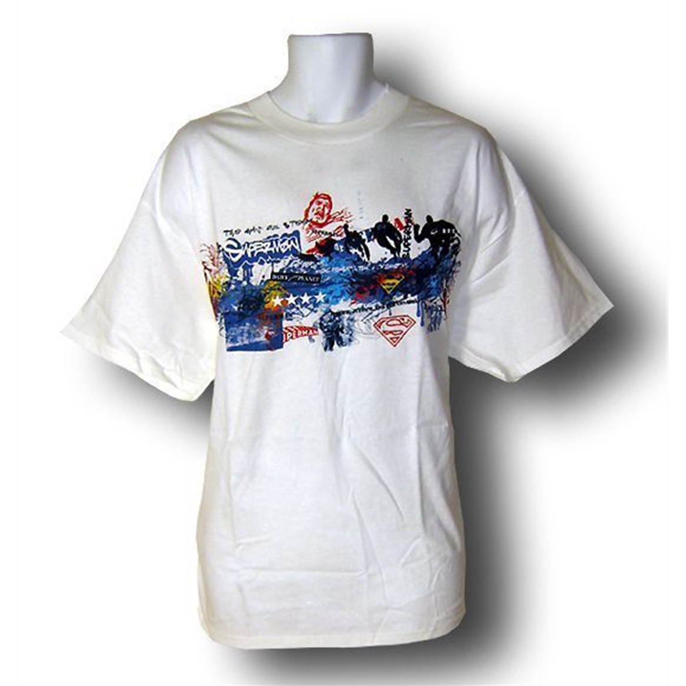 Superman Abstract Art T-Shirt, White