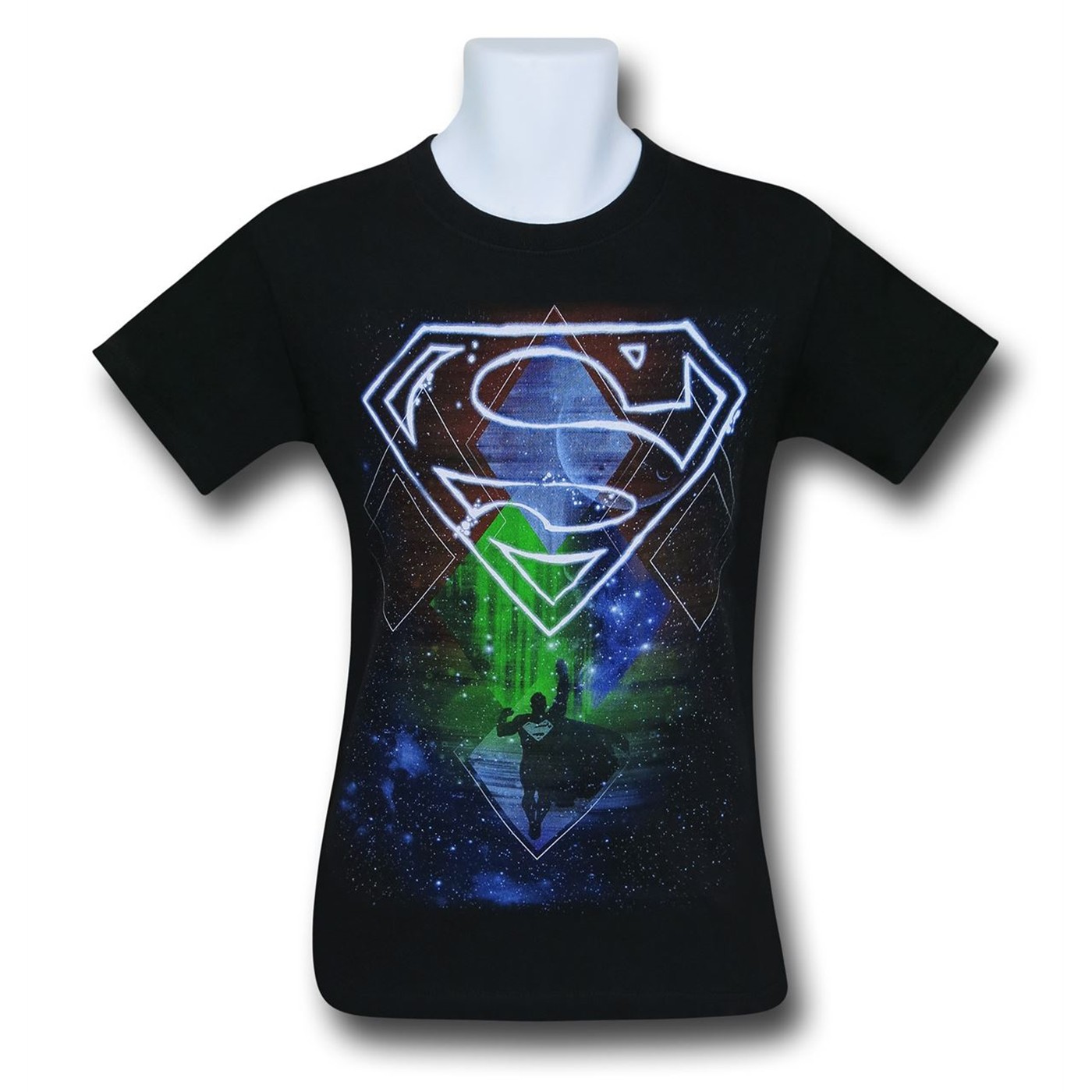 Superman Abstract Space Men's T-Shirt, Black