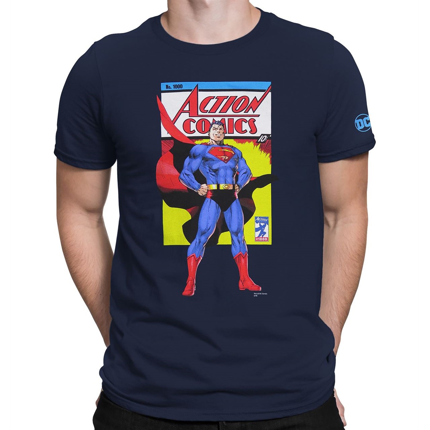 Superman Action Comics No. 1000 Men's T-Shirt, Blue