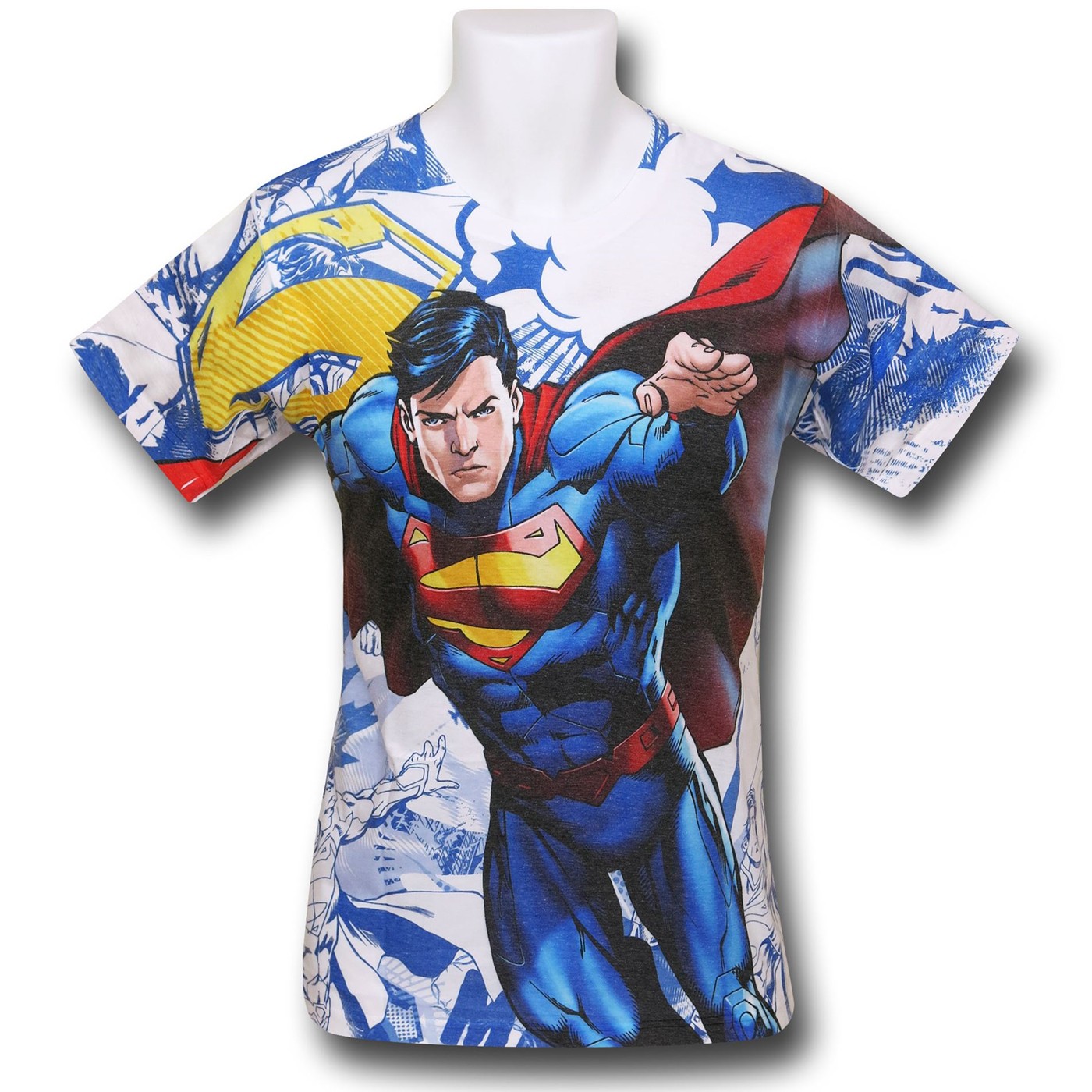 Superman Action Hero Sublimated T-Shirt, White