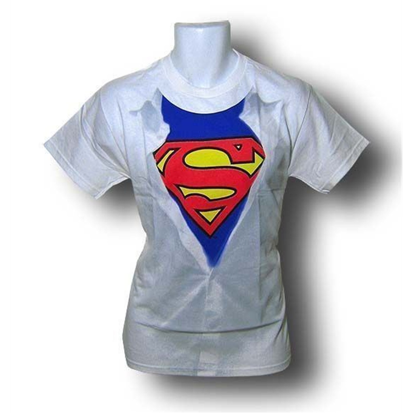 Superman Air Brushed Costume T-Shirt, Blue