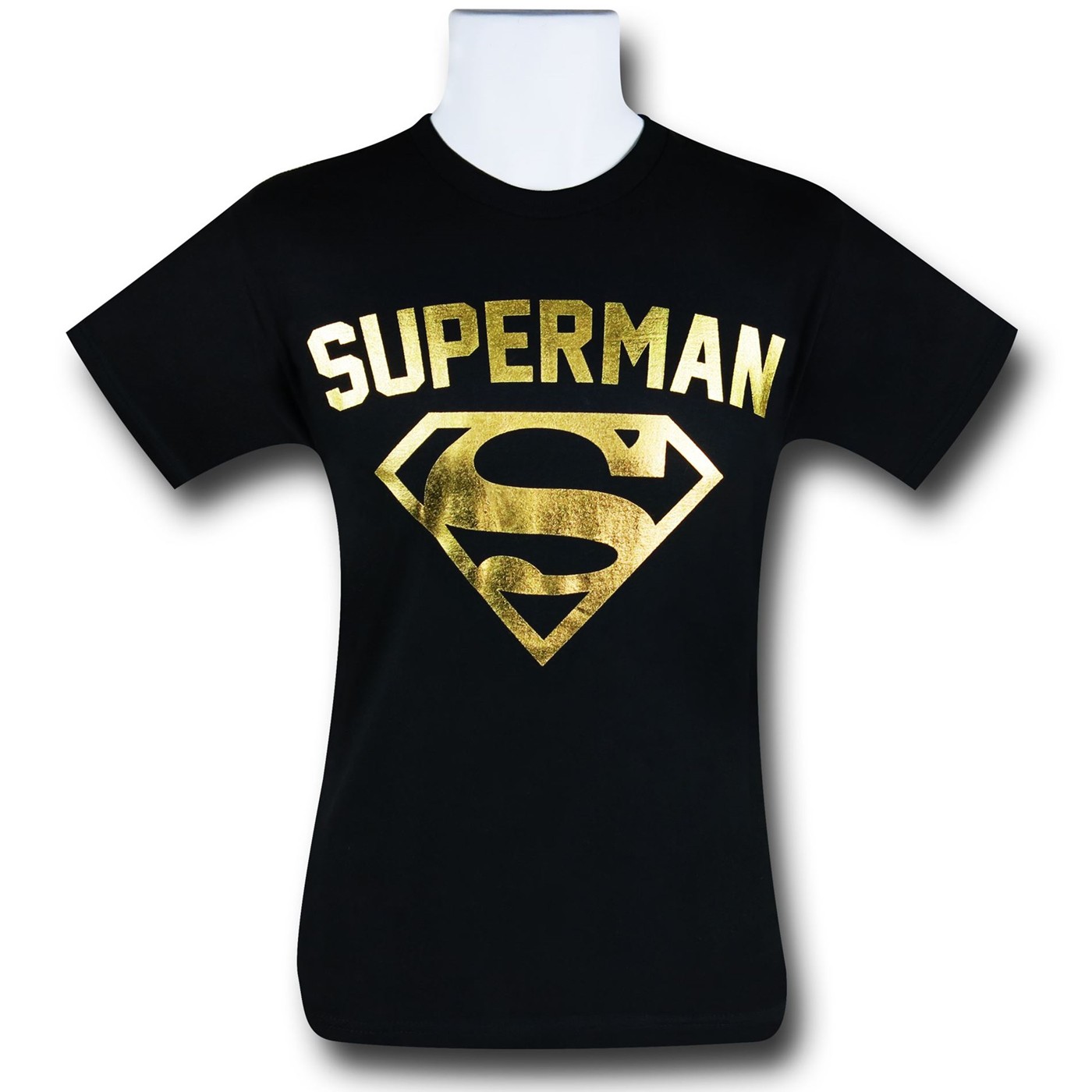 Superman Black Gold Symbol 30 Single T-Shirt, Black