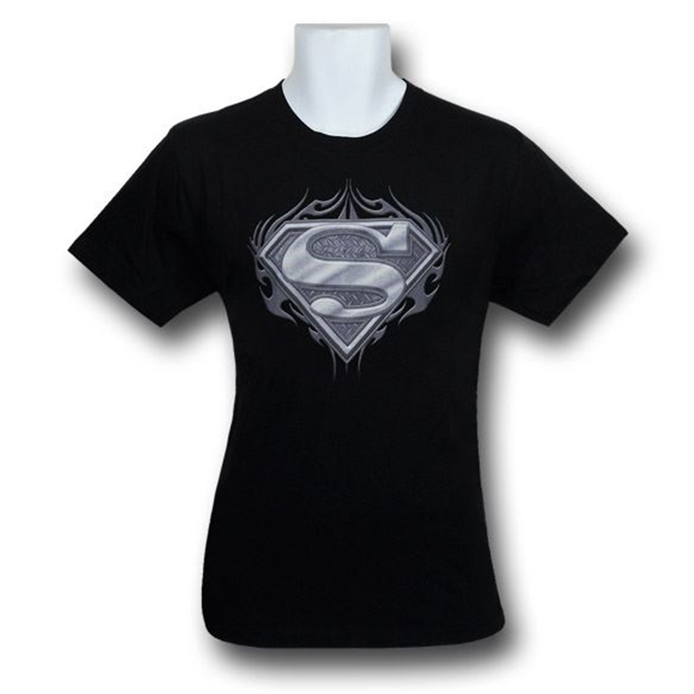 Superman Biker Metal Logo T-Shirt, Black