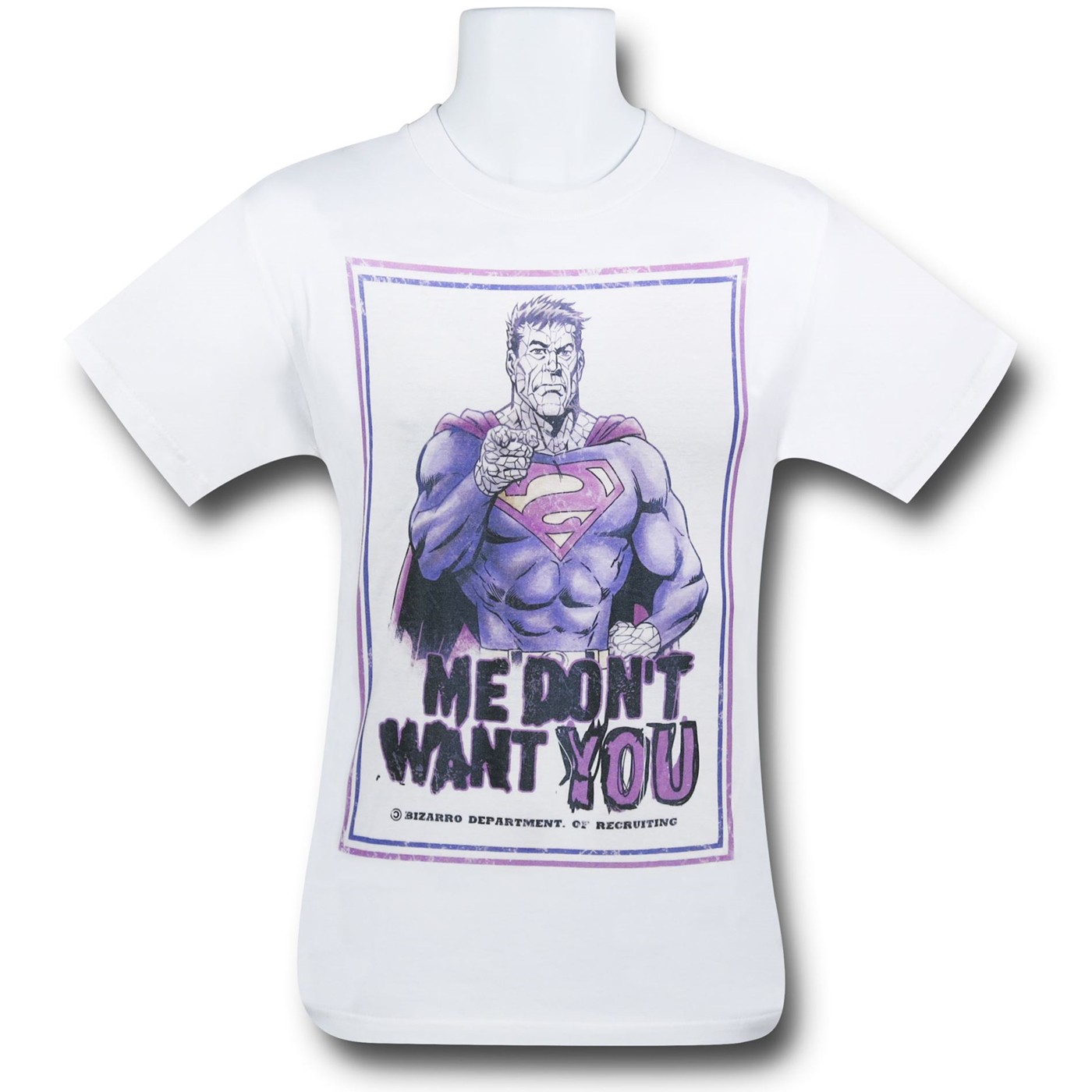 Superman Bizarro Don't Want You (30 Single) T-Shirt, White