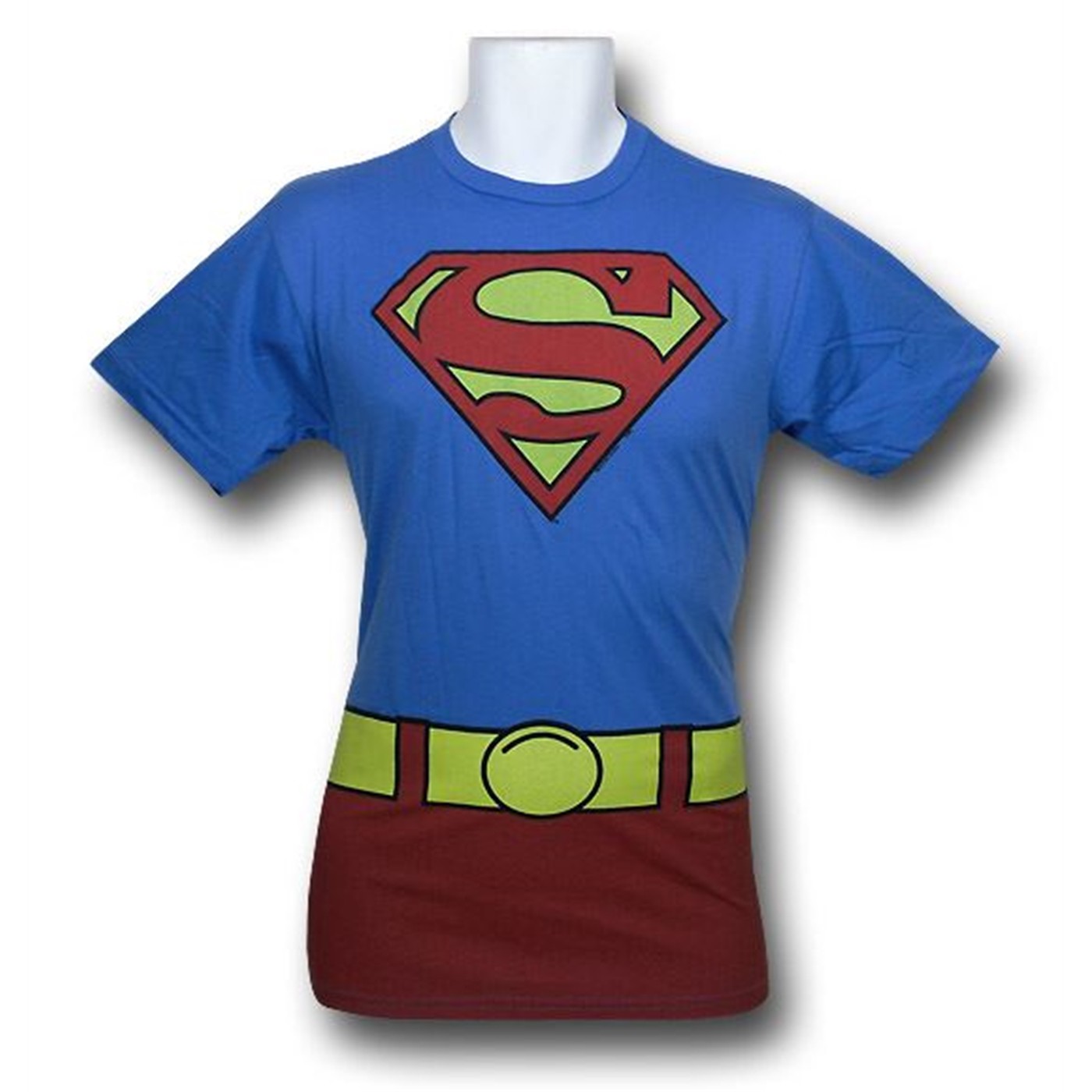 Superman Blue Costume Junkfood T-Shirt, Blue
