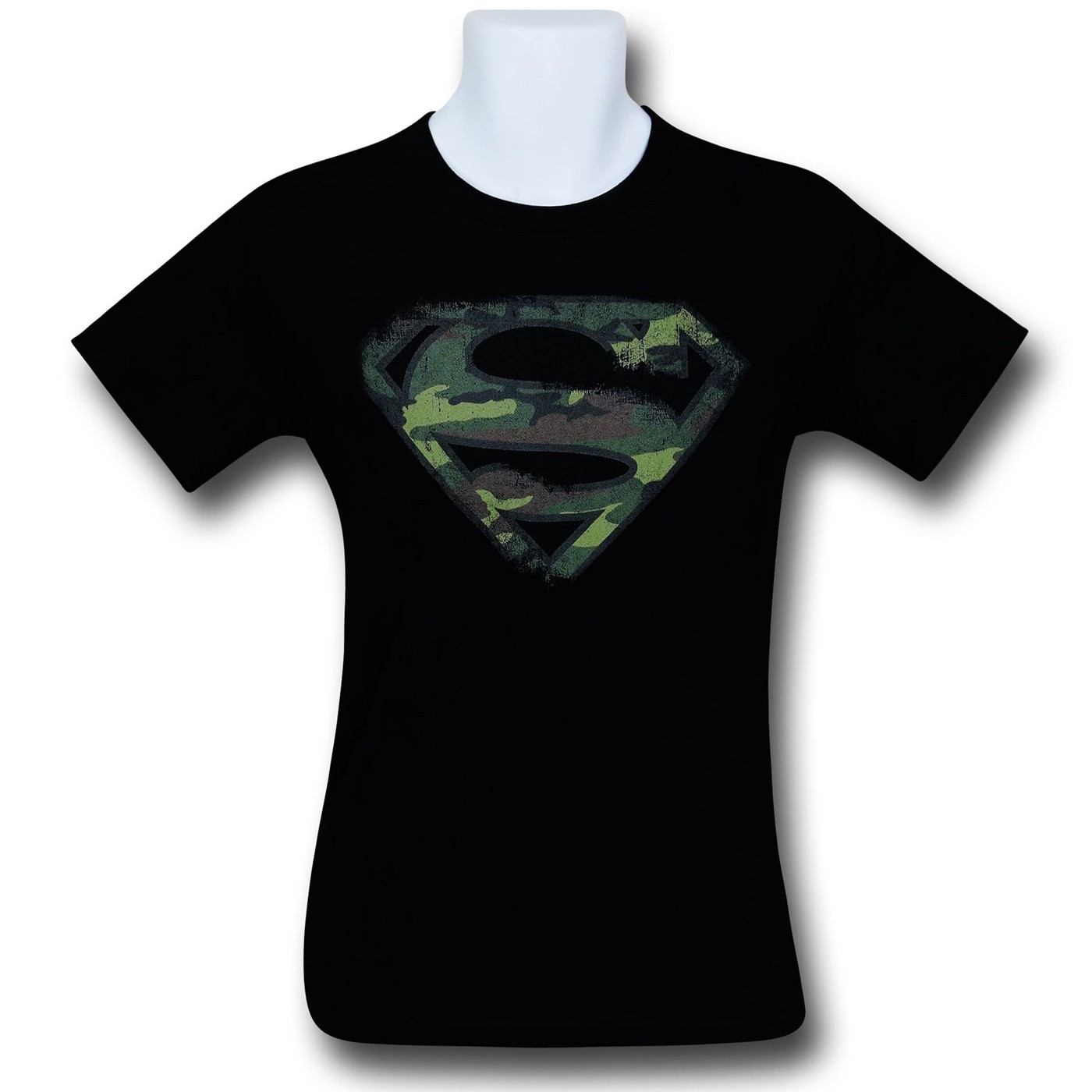Superman Distressed Camo Symbol T-Shirt, Black