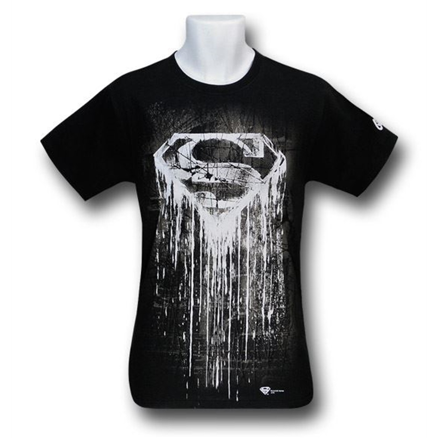 Superman Dark Symbol Streaking T-Shirt, Black