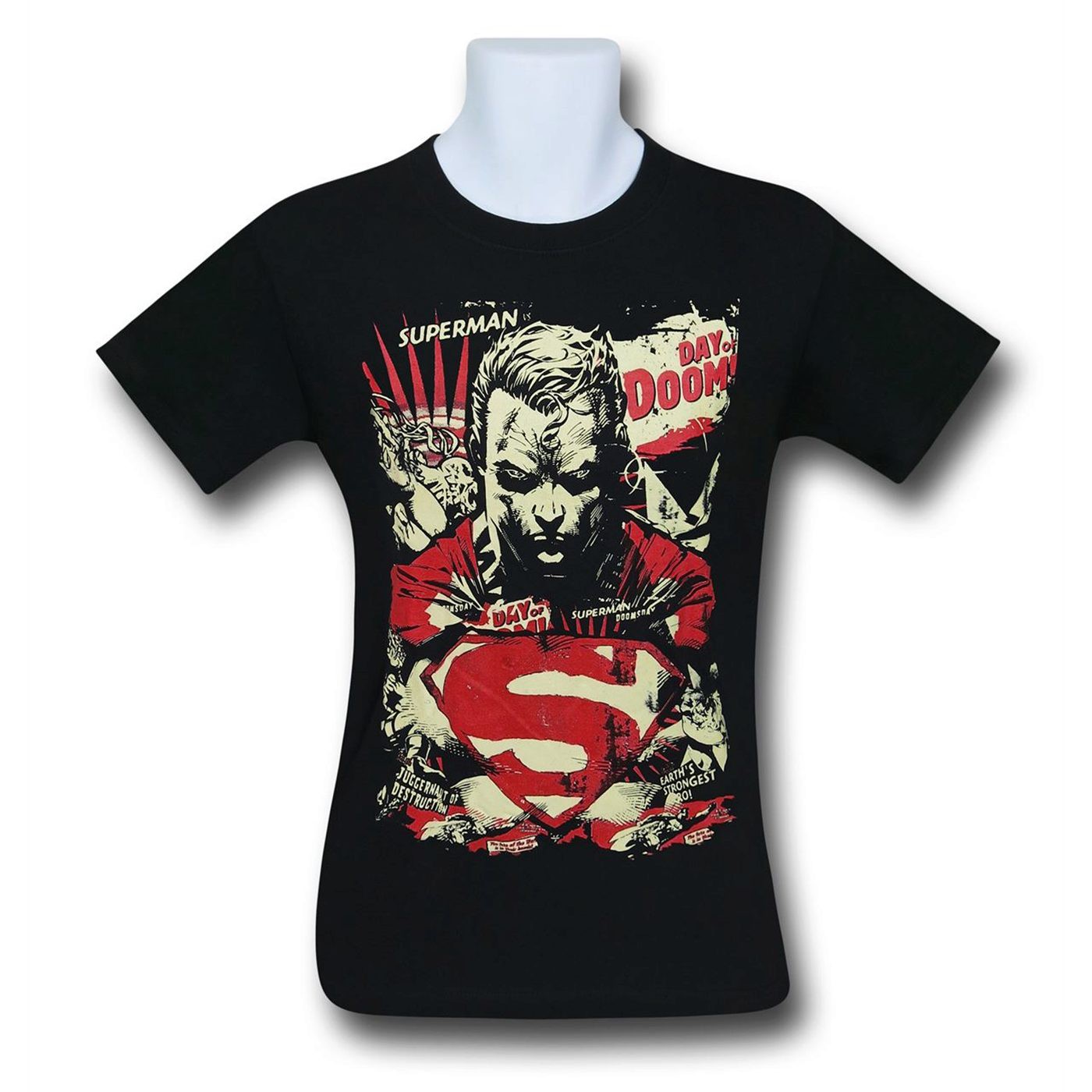 Superman Day of Doom Men's T-Shirt, Black