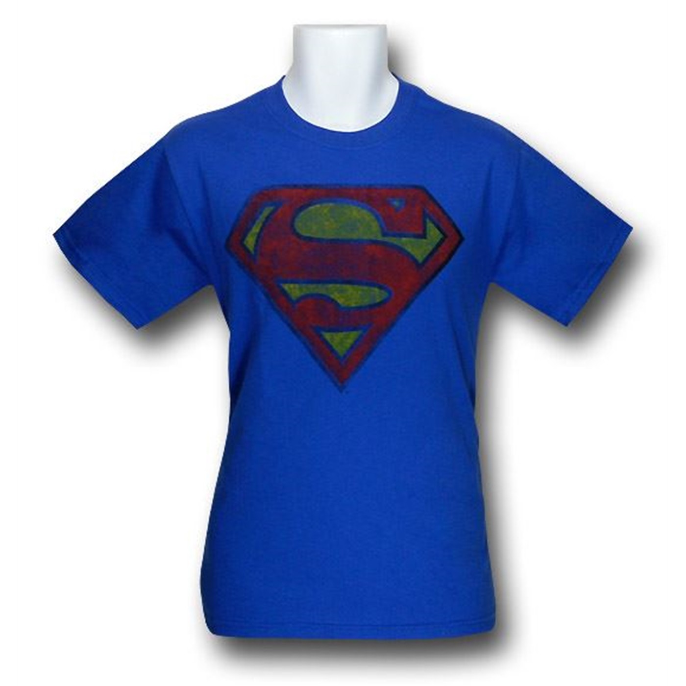 Superman Distressed Washed Symbol T-Shirt, Blue