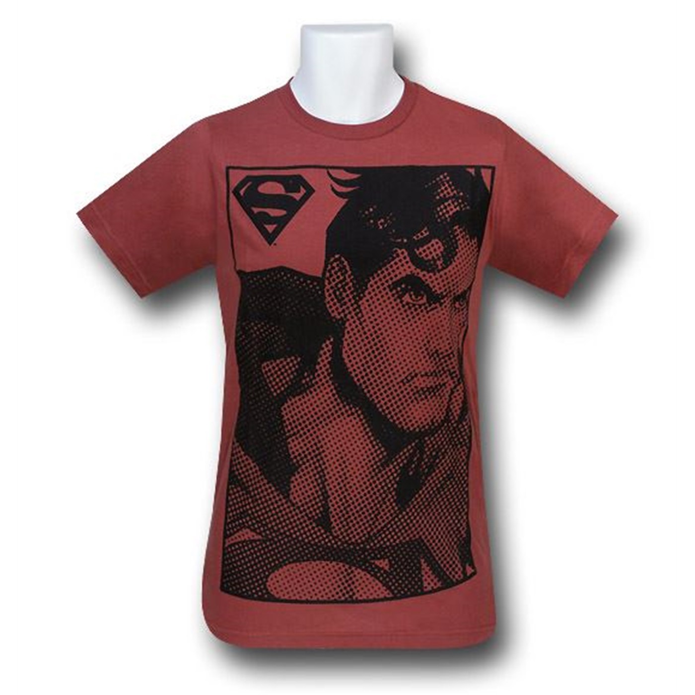 Superman Dot Art Heather Red T-Shirt, Red