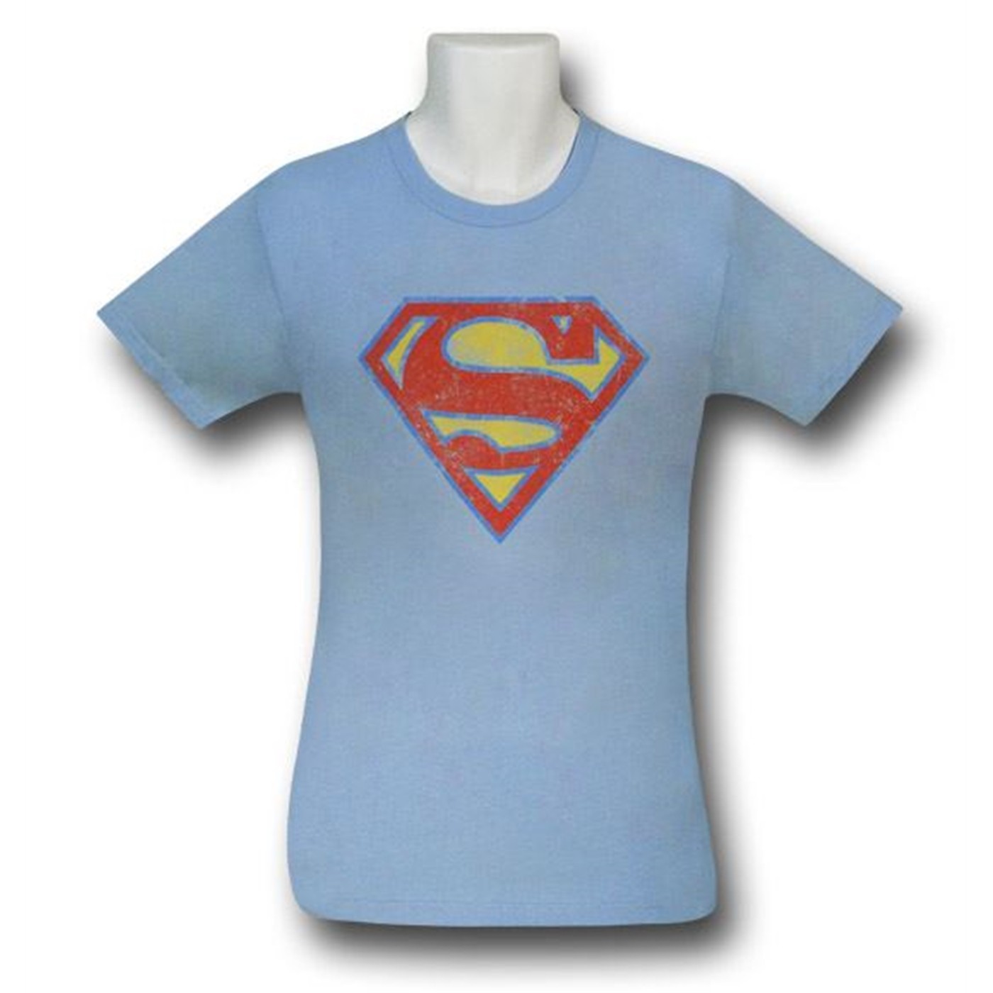 Superman Distressed Super S 30 Single T-Shirt, Blue