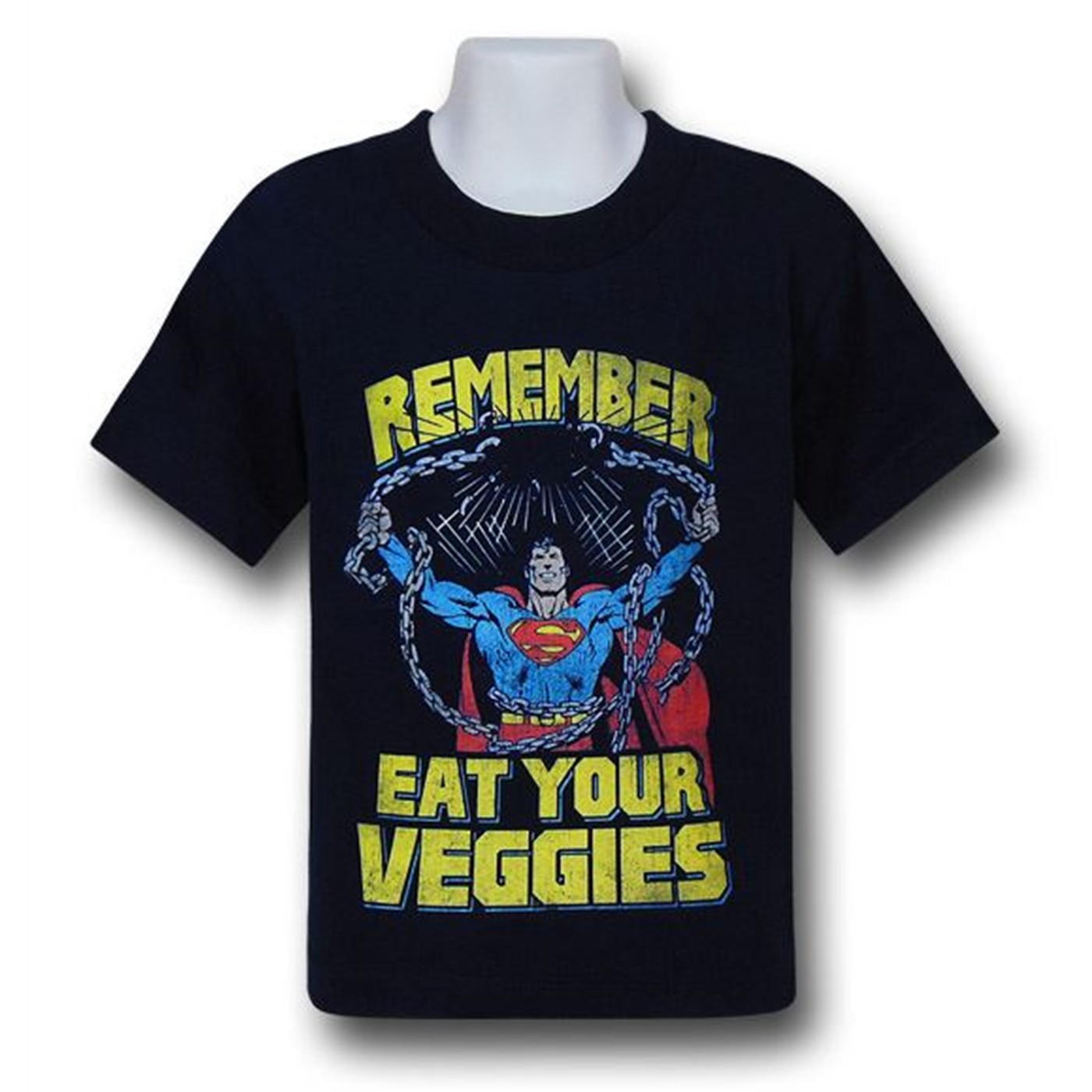 Superman Eat Your Veggies Kids T-Shirt, Blue
